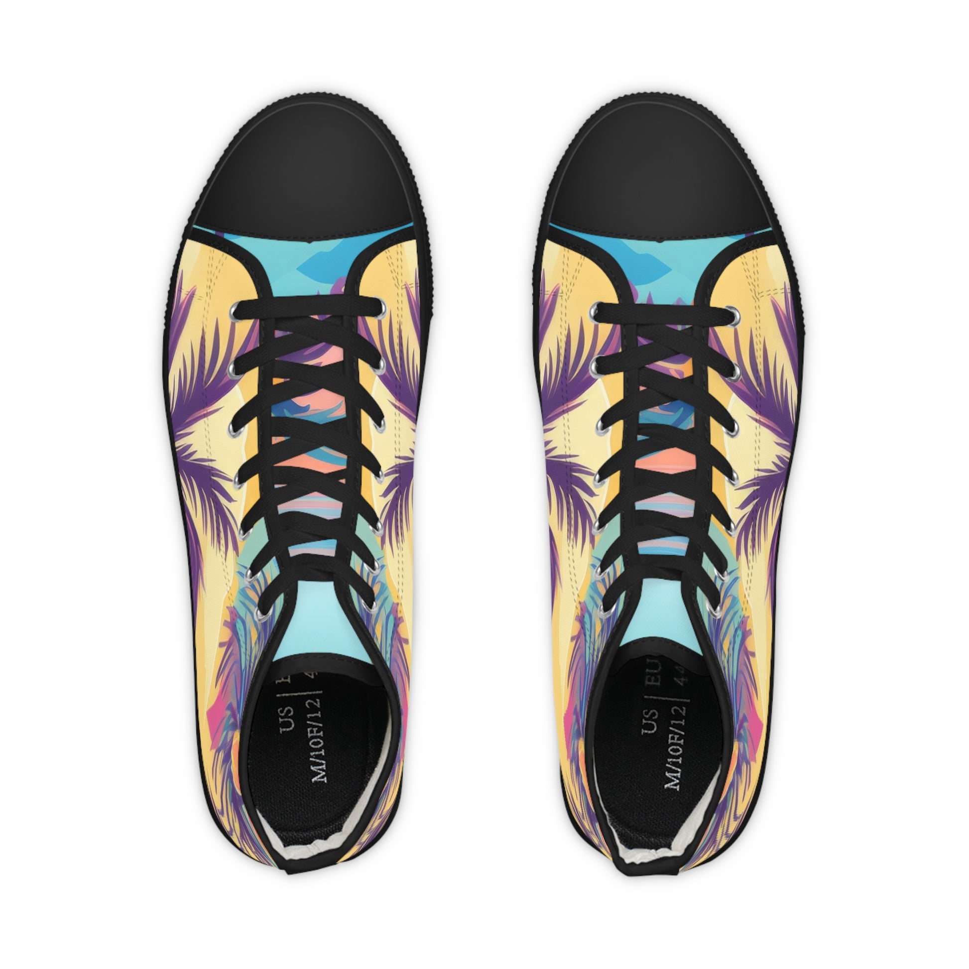 Sunset Paradise Men's High Top Sneakers, Artsulli - Art is Long, Life is Short, Shoes, , , , , , , 