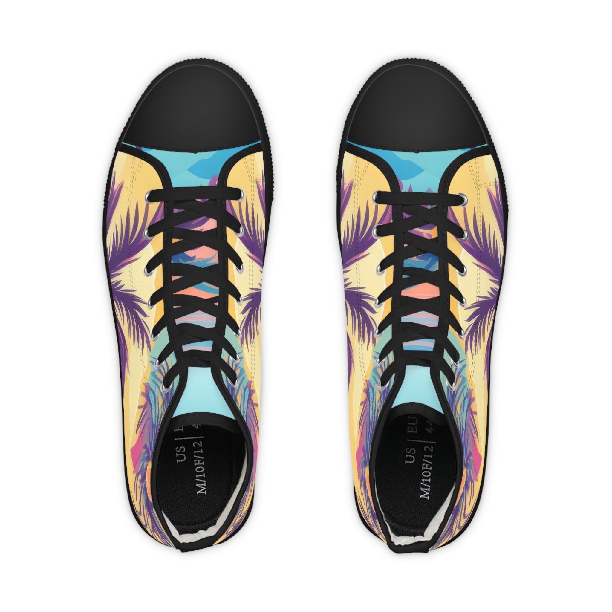 Sunset Paradise Men's High Top Sneakers, Artsulli - Art is Long, Life is Short, Shoes, , , , , , , 