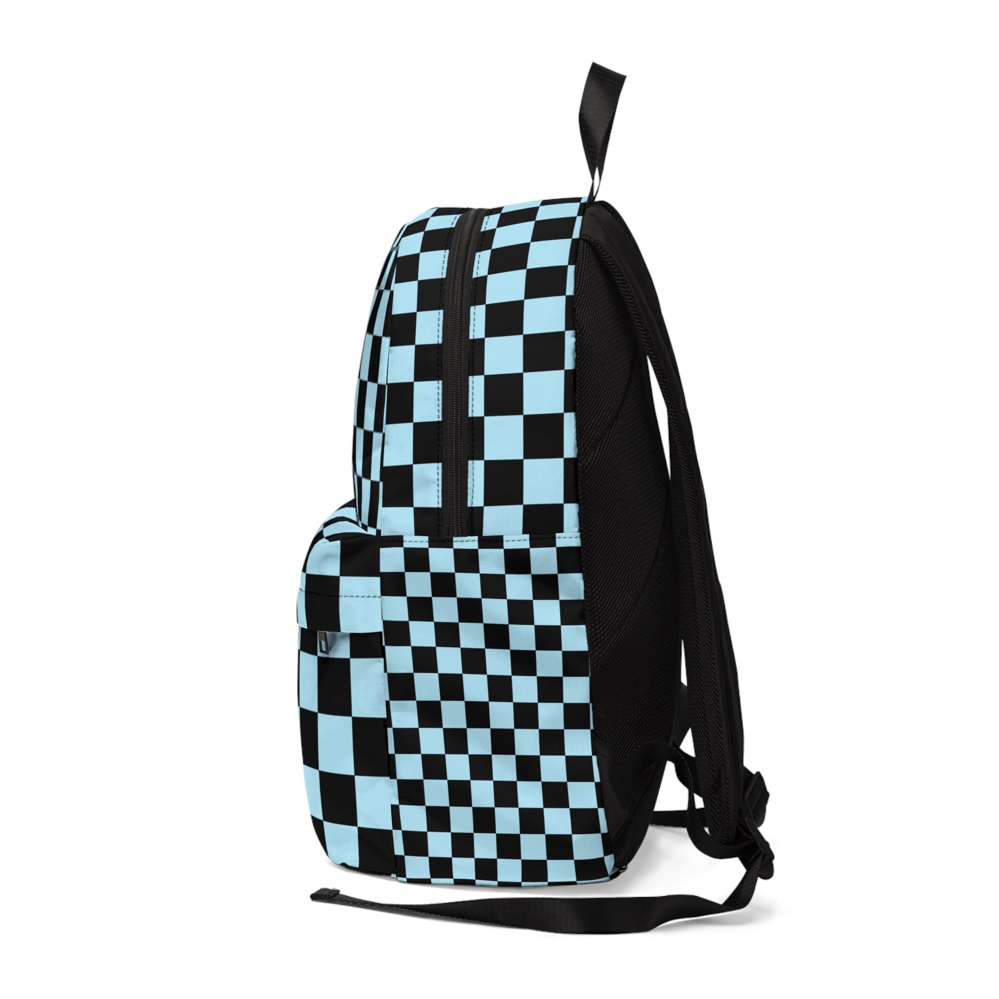 Checkerboard Black and Blue Unisex Classic Backpack, Artsulli - Art is Long, Life is Short, Bags, , , , , , , 