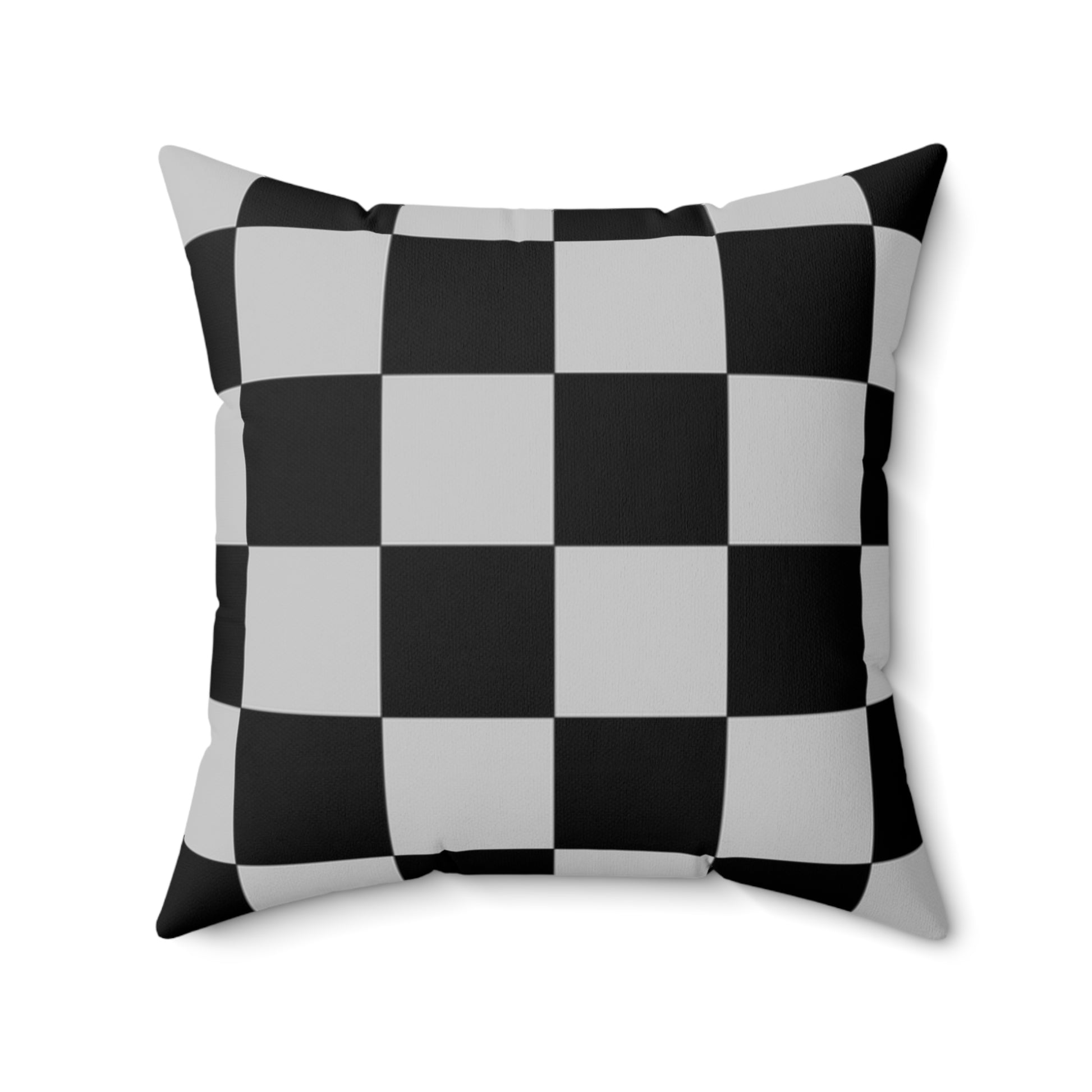Checkerboard Dada Black and Light Gray Spun Polyester Square Pillow, Artsulli - Art is Long, Life is Short, Home Decor, Size, 20" × 20", , , , , 24679111179429576874