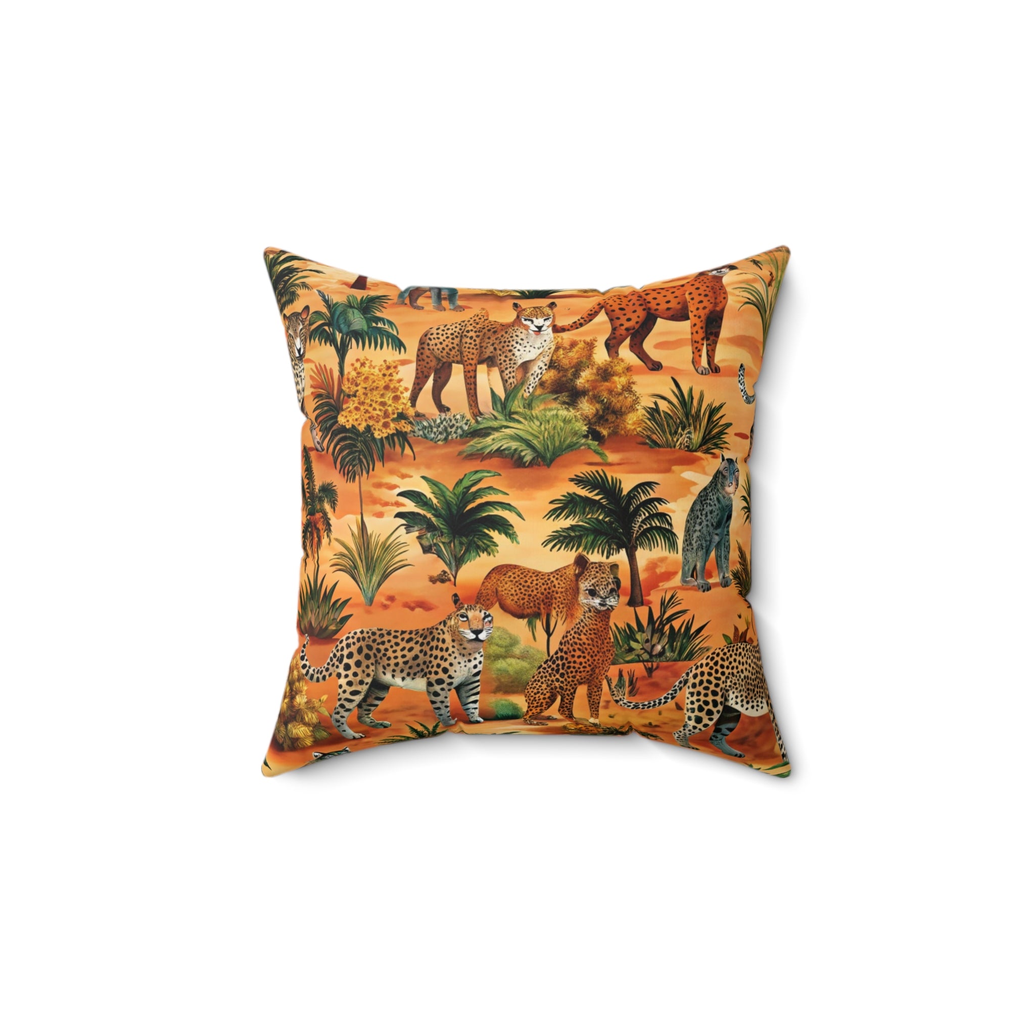 African Savannah Spun Polyester Square Pillow, Artsulli - Art is Long, Life is Short, Home Decor, Size, 14" × 14", , , , , 45801984039656738683