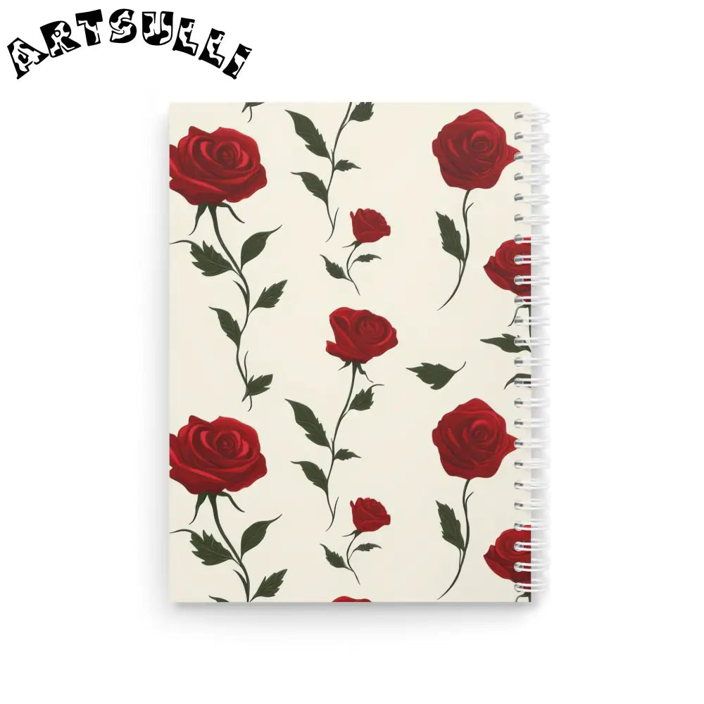 JAKKOUTTHEBXX Red Roses Spiral Notebook JAKKOUTTHEBXX Artsulli - Art