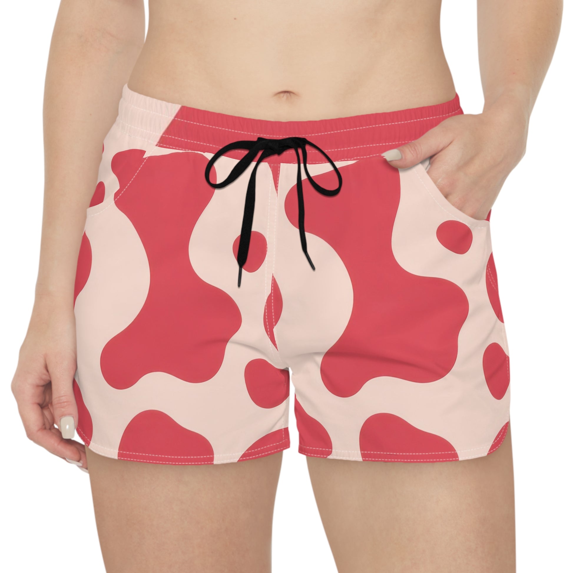 Red Jungle Cow Women's Casual Shorts (AOP), Artsulli - Art is Long, Life is Short, All Over Prints, , , , , , , 