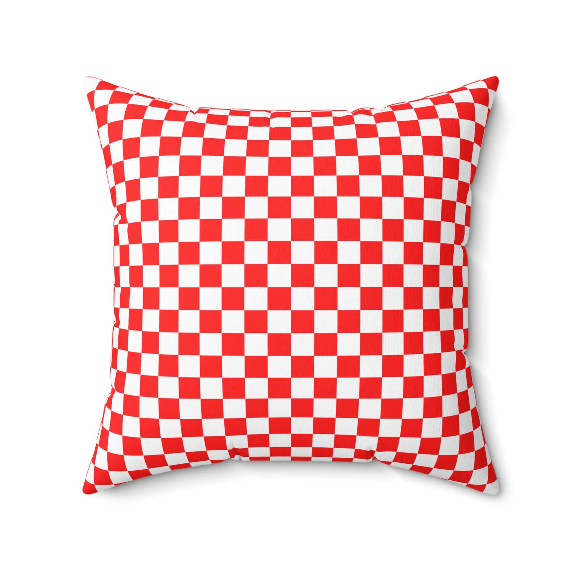 Checkerboard Red and White Spun Polyester Square Pillow, Artsulli - Art is Long, Life is Short, Home Decor, , , , , , , 