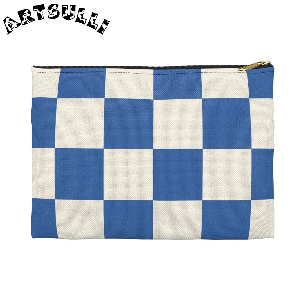 JAKKOUTTHEBXX Checkerboard Blue Accessory Pouch JAKKOUTTHEBXX
