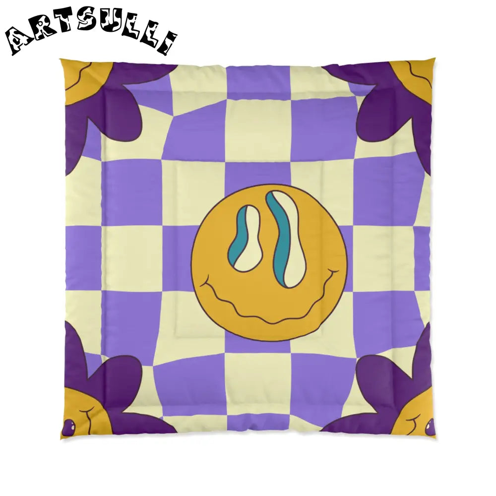 JAKKOUTTHEBXX Trippy Flower Power Motifs Comforter JAKKOUTTHEBXX