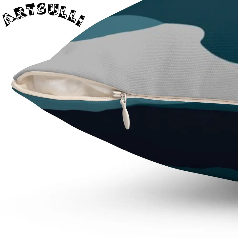 JAKKOUTTHEBXX Blue Camouflage Spun Polyester Square Pillow