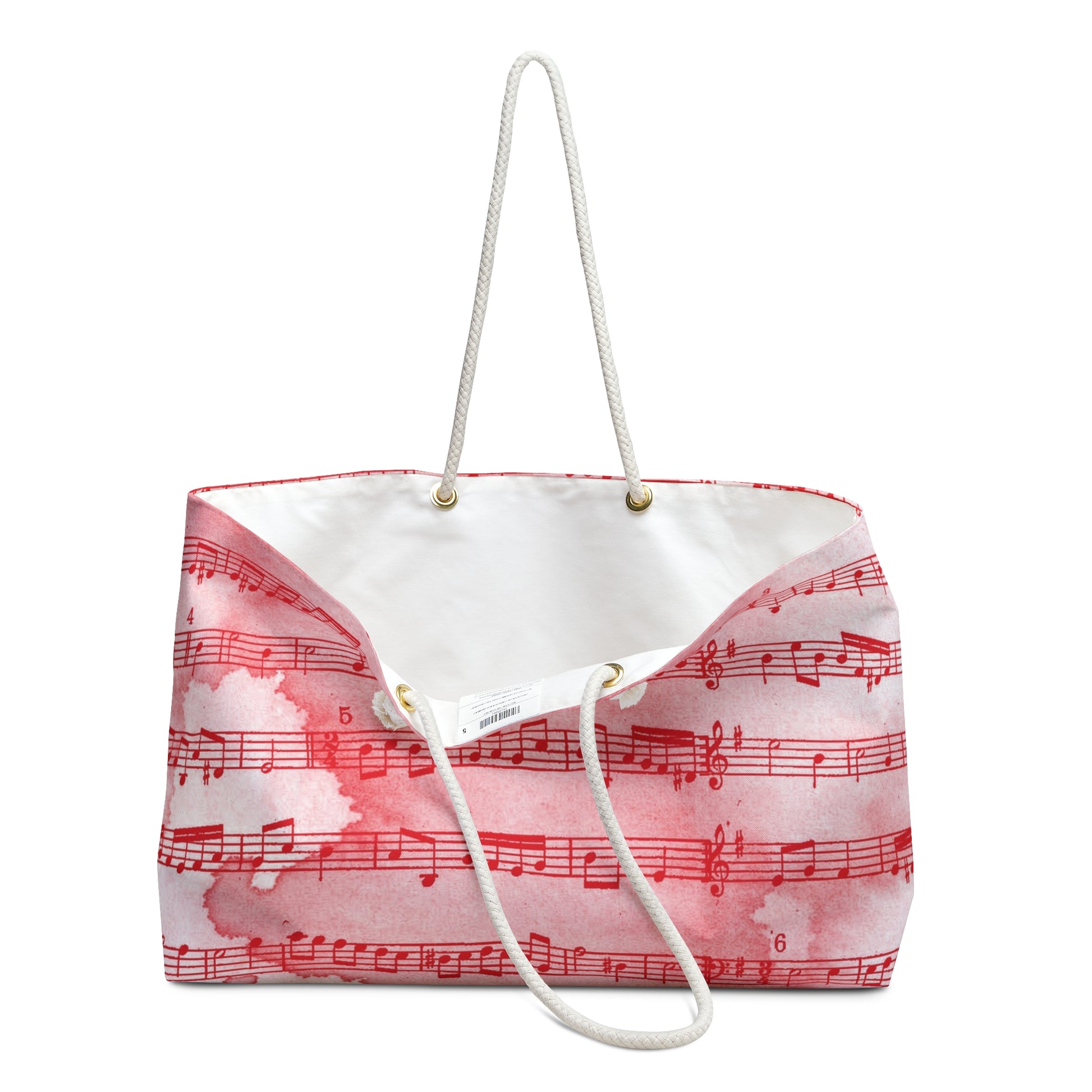 Drip Spill Type Beat Sheet Music II Red Weekender Bag, Artsulli - Art is Long, Life is Short, Bags, , , , , , , 