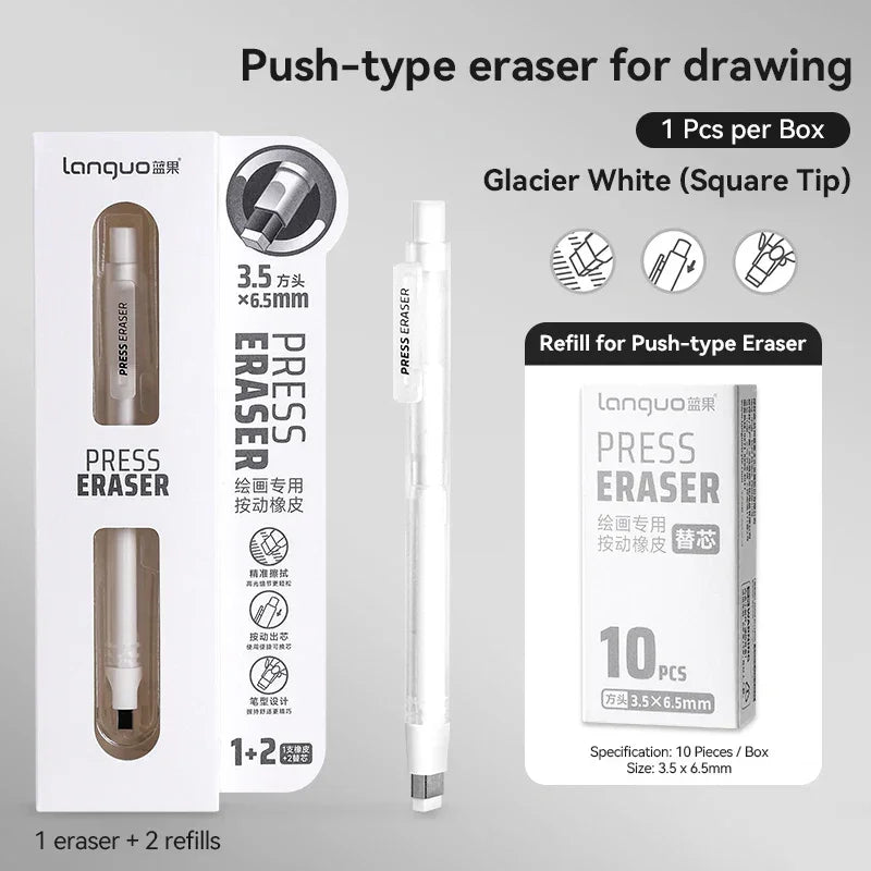 Buy The Best By Artsulli - Art is Long Life Short - Eraser Mechanical Rubber Refillable Pen Sketch Drawing Press Retractable Pencil