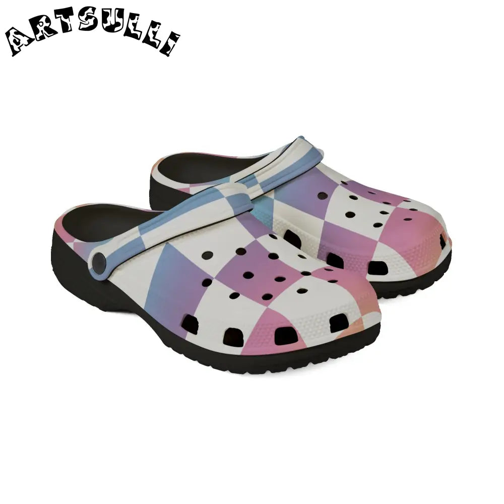 JAKKOUTTHEBXX Vaporwave Check EVA Foam Rubber Shoes (AOP)