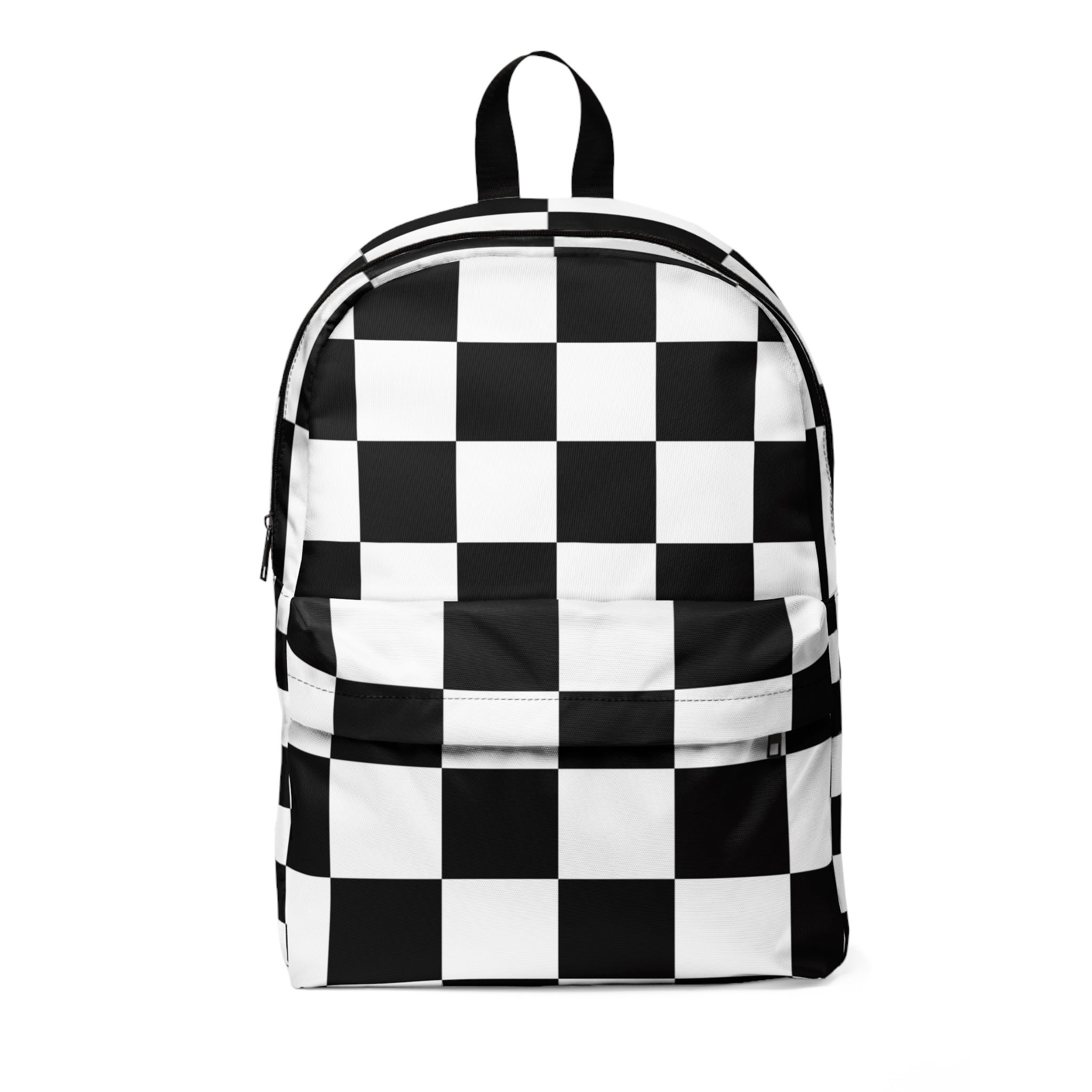 Checkerboard Black and White Unisex Classic Backpack, Artsulli - Art is Long, Life is Short, Bags, Size, One size, , , , , 24769812358896