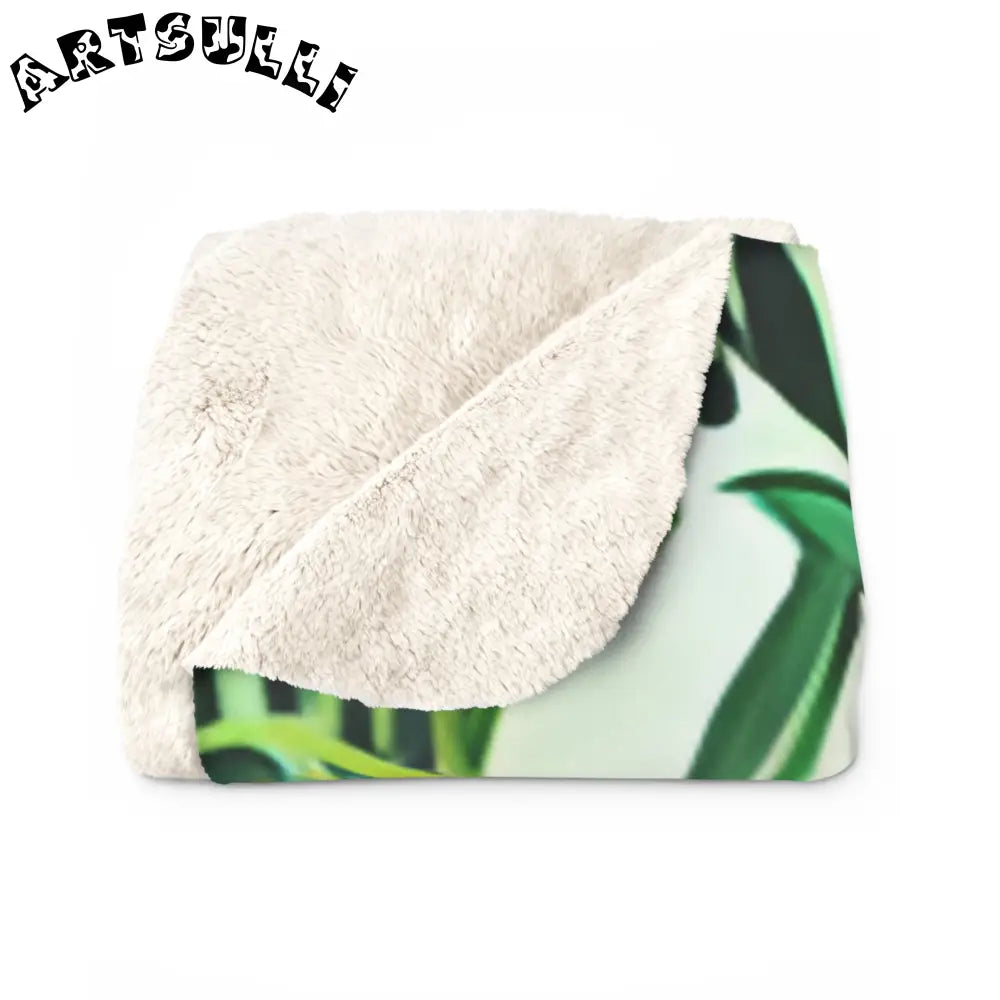 JAKKOUTTHEBXX Vibrant Jungle Floral Cozy Fleece Blanket