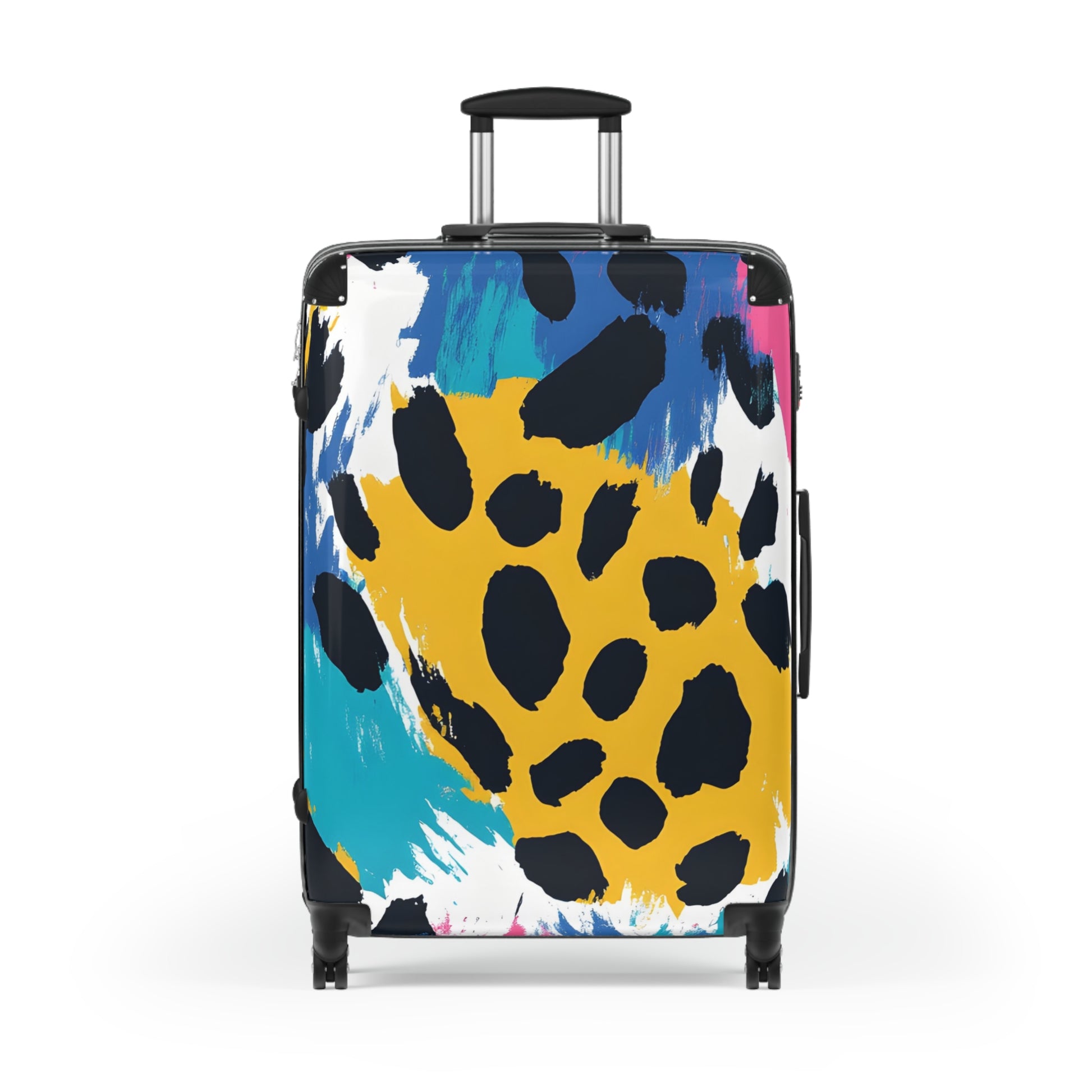 Leopard Print x Paint Brush Strokes Multi-Color Suitcase, Artsulli - Art is Long, Life is Short, Bags, , , , , , , 