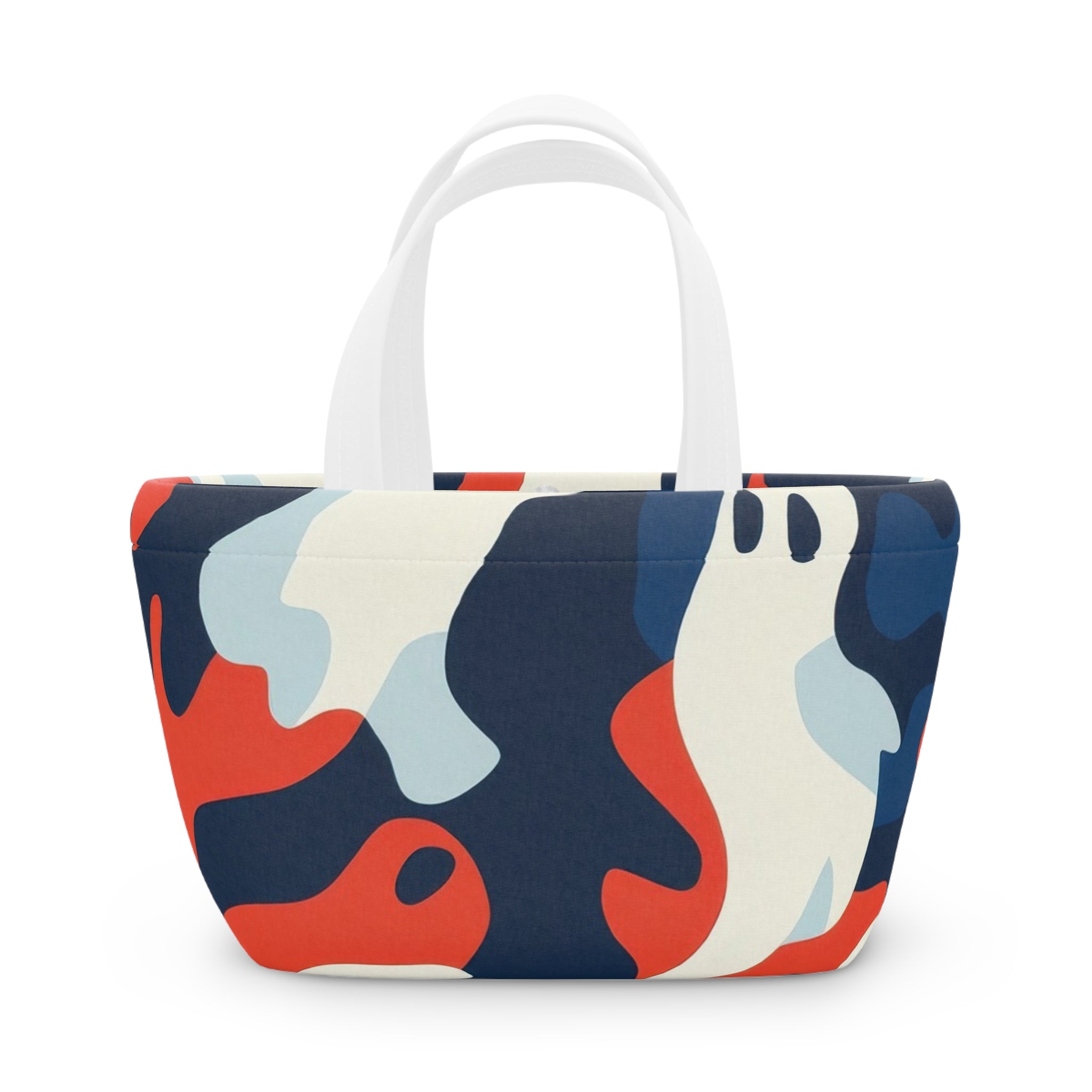 Camo Ghosts Lunch Bag, Artsulli - Art is Long, Life is Short, Bags, Size, 9.3" x 7.7" x 4.7", Color, White, , , 14534103157449