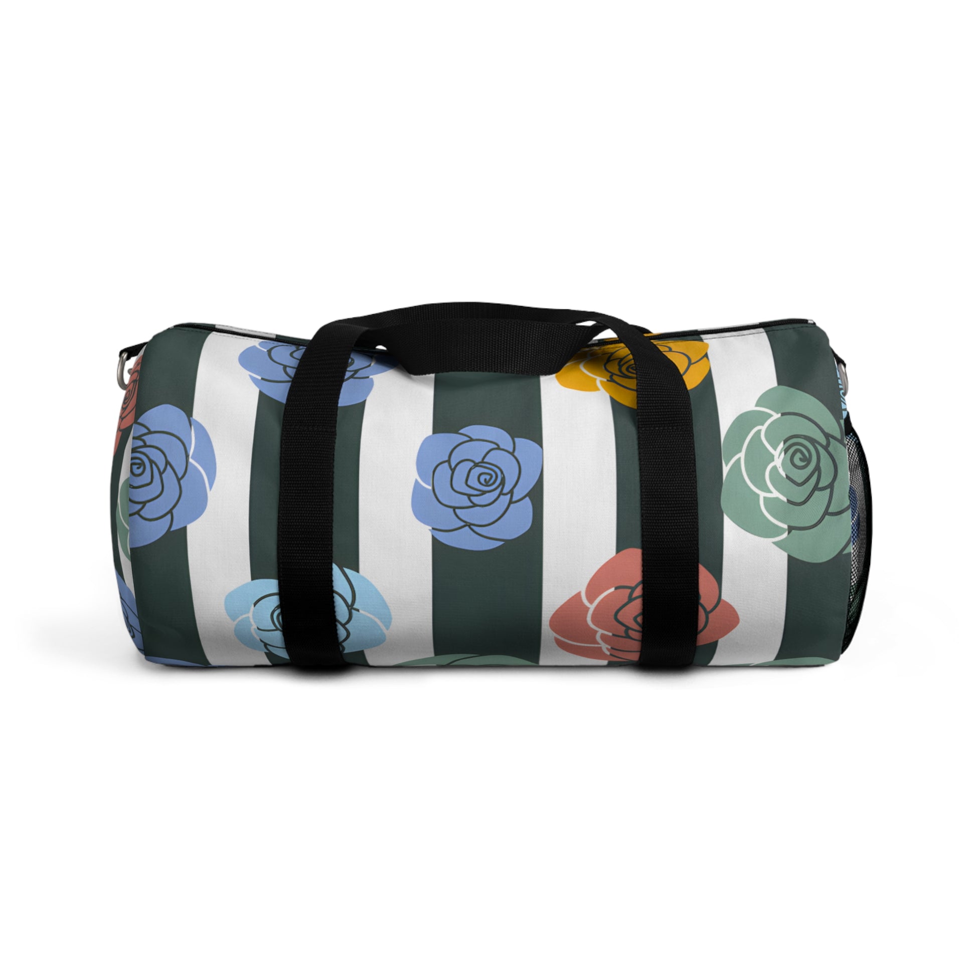 Stripes x Roses Black and White Copy of Duffel Bag, Artsulli - Art is Long, Life is Short, Bags, Size, Small, , , , , 11629111539203