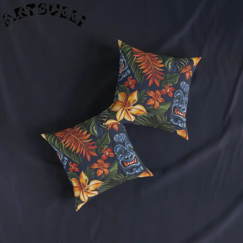 JAKKOUTTHEBXX Tropical Tiki Mask Throw Pillow 2025