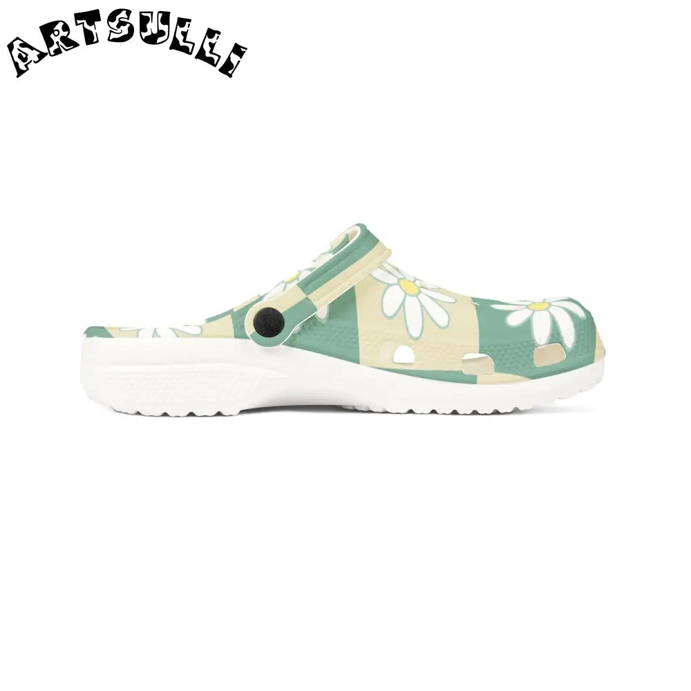 JAKKOUTTHEBXX Retro Daisy Checkerboard Green and Tan EVA Foam Rubber