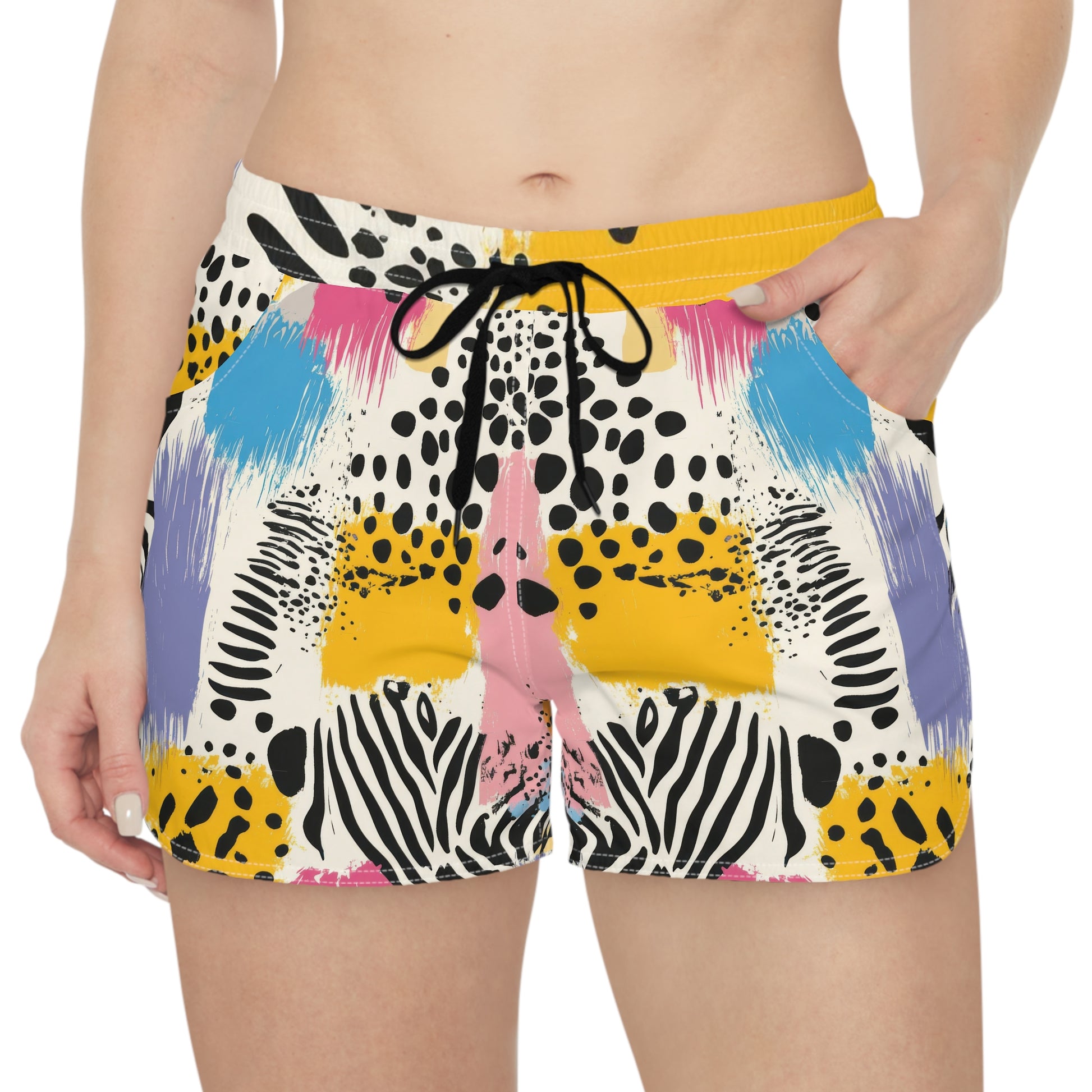 Rae Zebra Rhapsody Women's Casual Shorts (AOP), Artsulli - Art is Long, Life is Short, All Over Prints, , , , , , , 