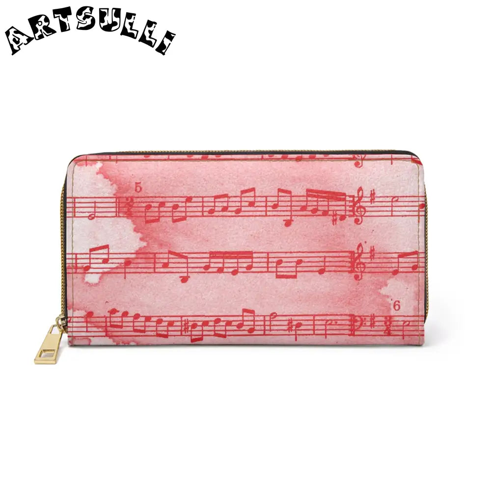 JAKKOUTTHEBXX Pink Music Notes Credit Cards Wallet 2025