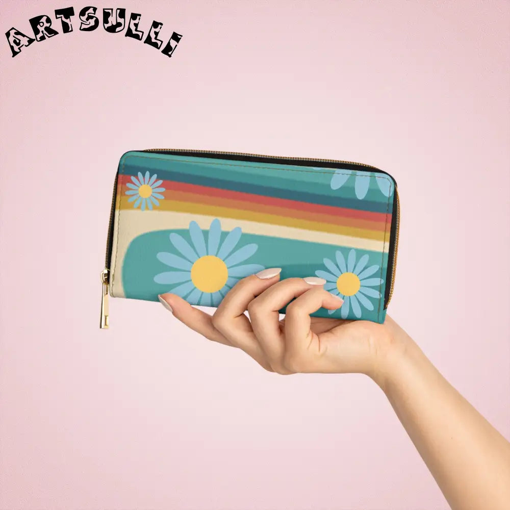 JAKKOUTTHEBXX Psychedelic Floral Hills Multi-Color Zipper Wallet