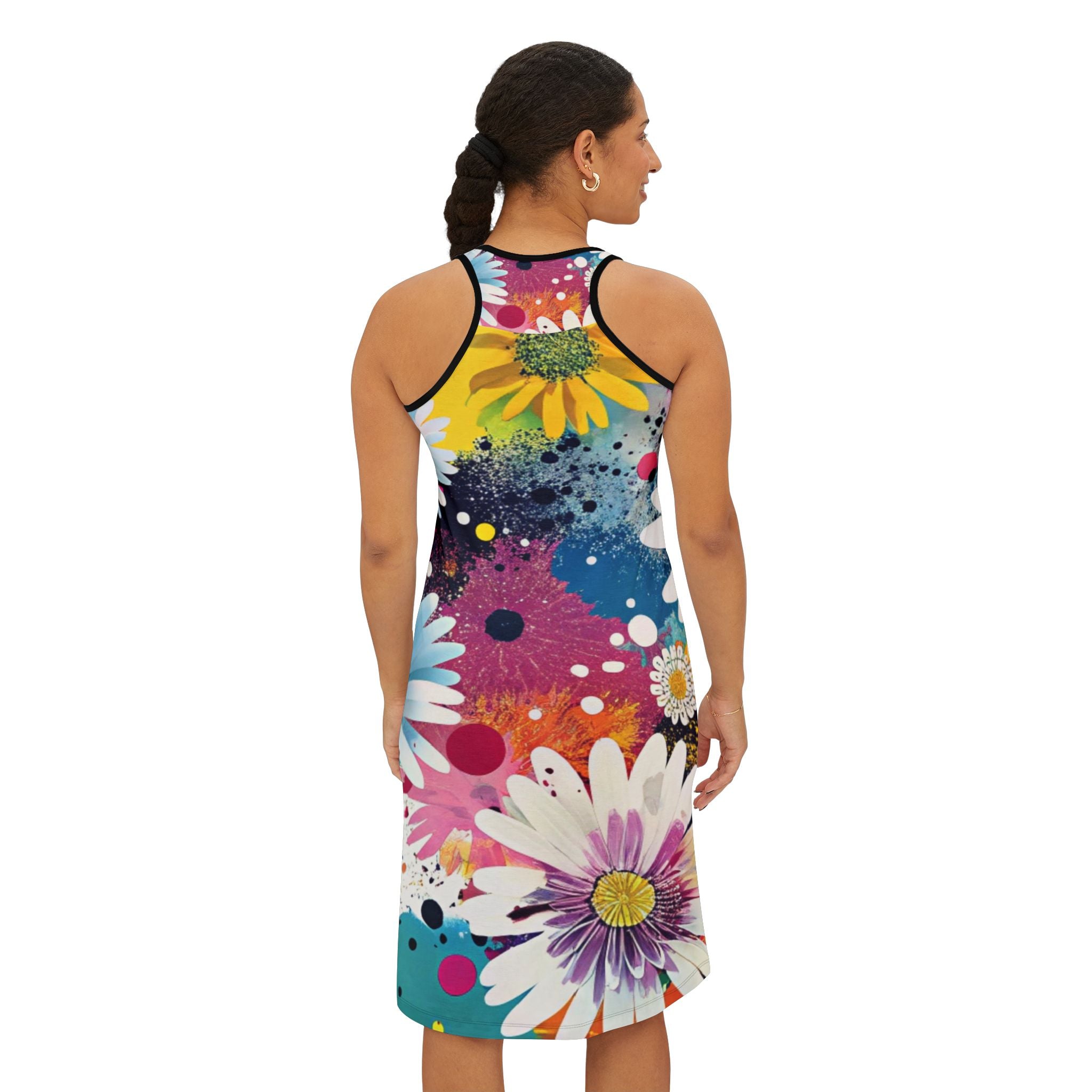 Magical Flower Explosion Multi-Color Women's Racerback Dress (AOP), Artsulli - Art is Long, Life is Short, Tank Top, , , , , , , 