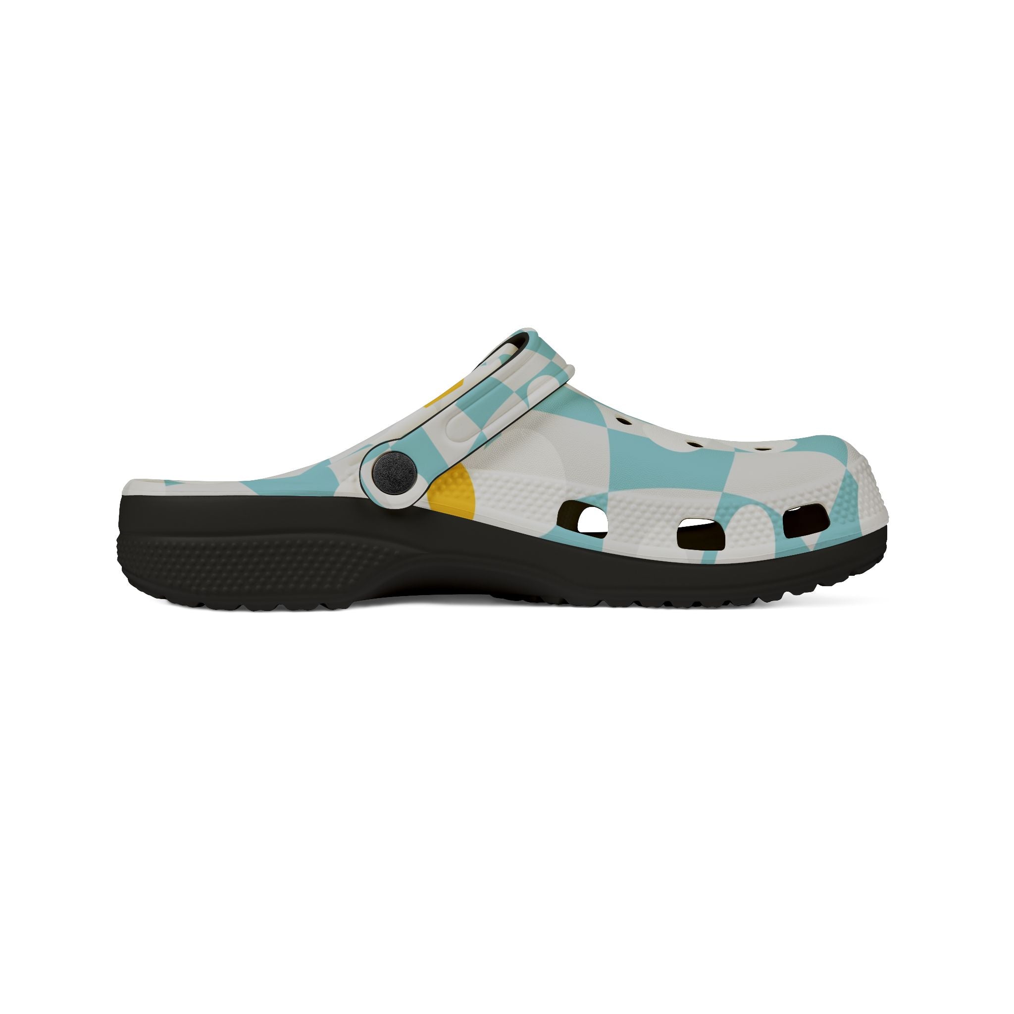Trippy Check Garden EVA Foam Rubber Shoes (AOP), Artsulli - Art is Long, Life is Short, Shoes, , , , , , , 