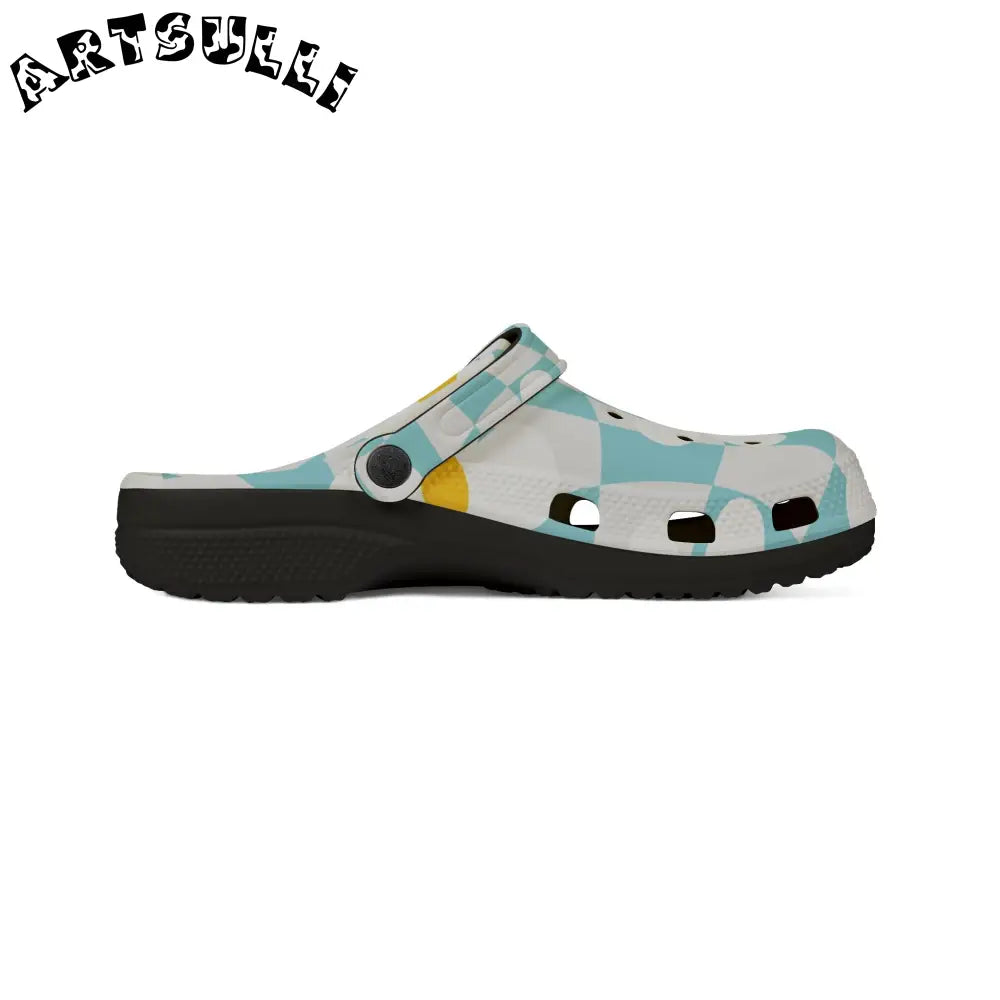 JAKKOUTTHEBXX Trippy Check Garden EVA Foam Rubber Shoes (AOP)