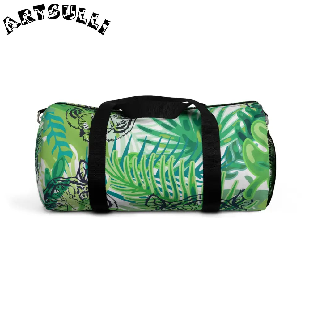 JAKKOUTTHEBXX Tropical Jungle Tigers Green Duffel Bag JAKKOUTTHEBXX