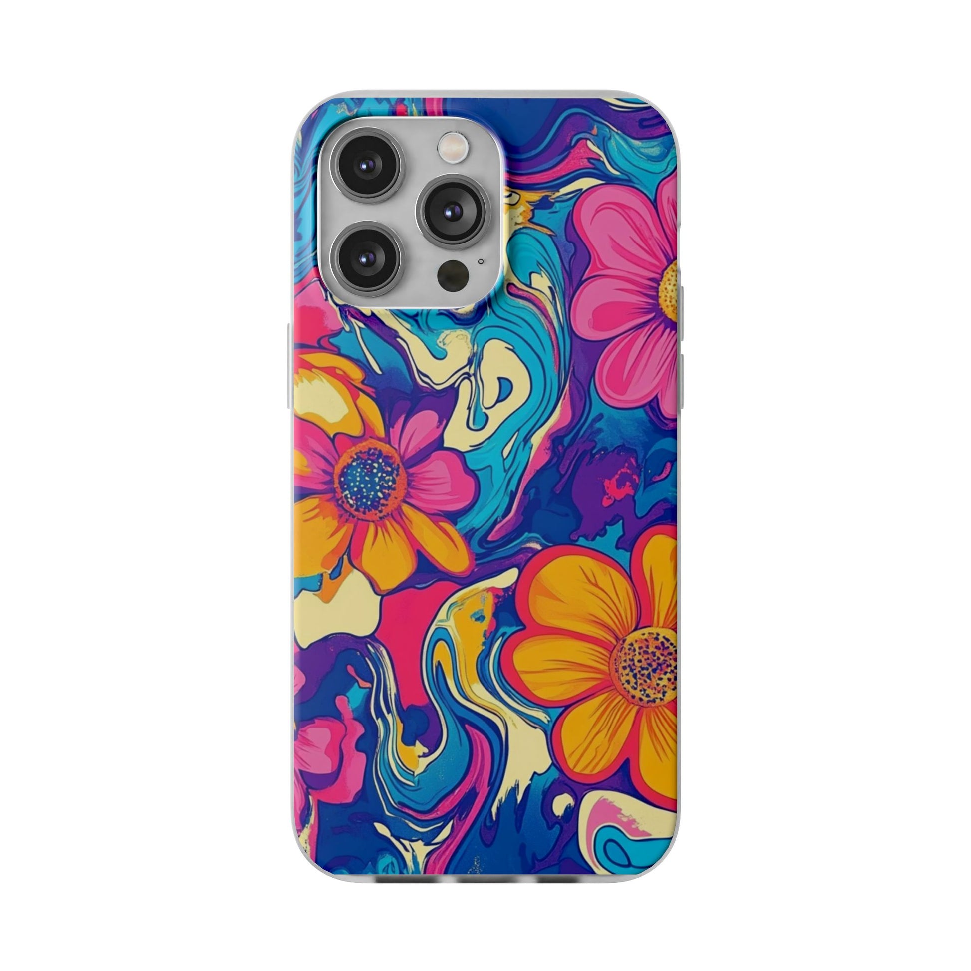 Vibrant Psychedelic Floral Flexi Case, Artsulli - Art is Long, Life is Short, Phone Case, Size, iPhone 14 Pro Max, , , , , 26144615743887419790