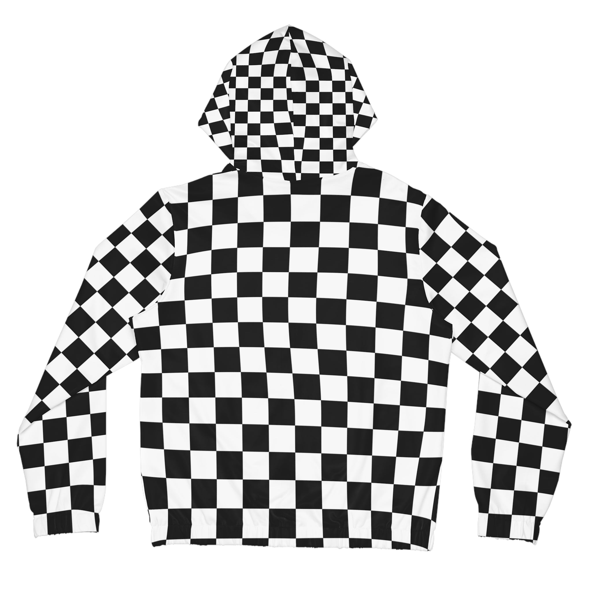 Checkerboard White and Black Women’s Full-Zip Hoodie (AOP), Artsulli - Art is Long, Life is Short, All Over Prints, , , , , , , 