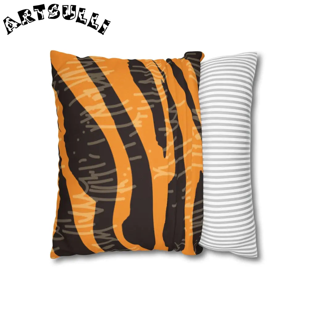 JAKKOUTTHEBXX Tiger Scratches Orange & Black Spun Polyester Square