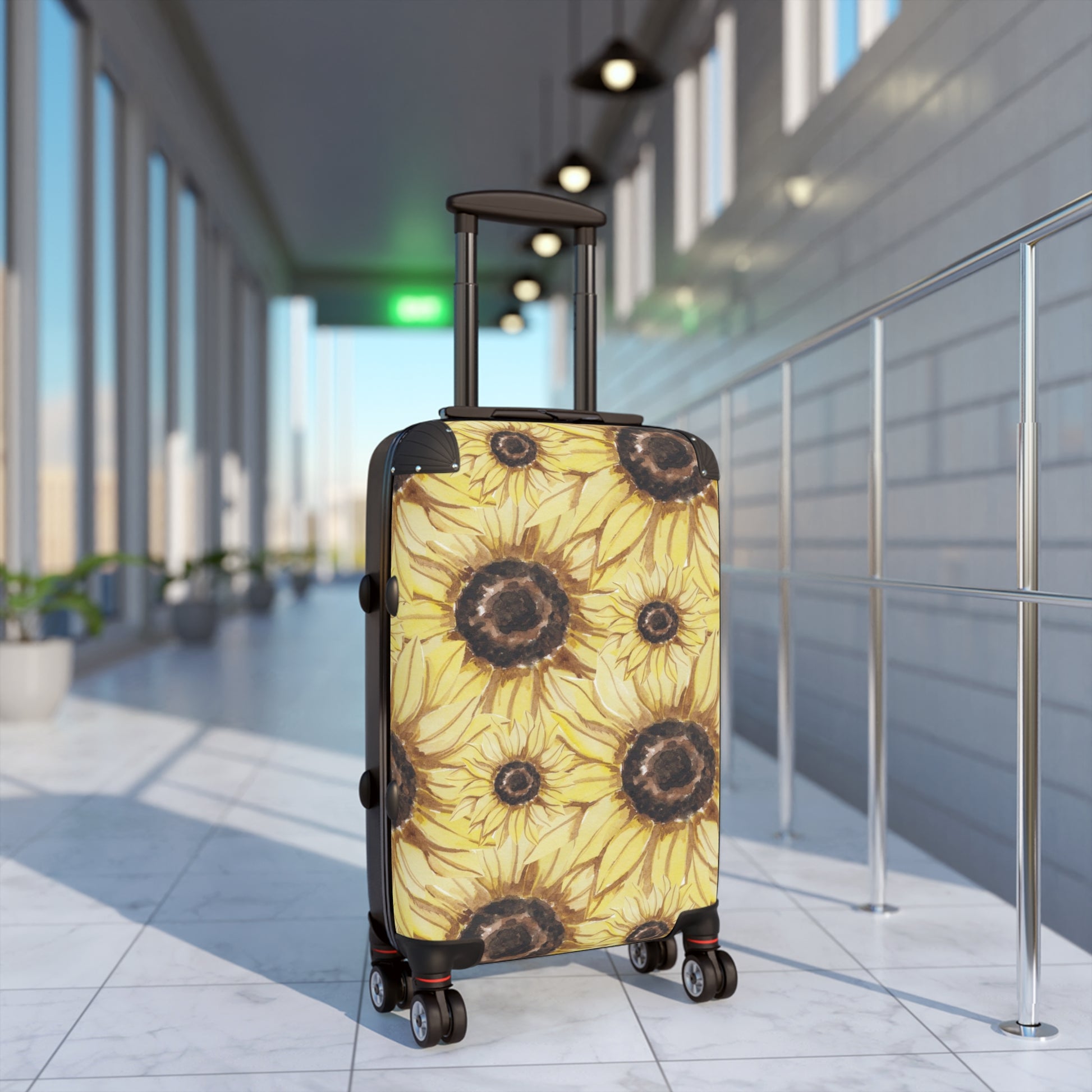 Retro Anime Sunflower Suitcase, Artsulli - Art is Long, Life is Short, Bags, , , , , , , 