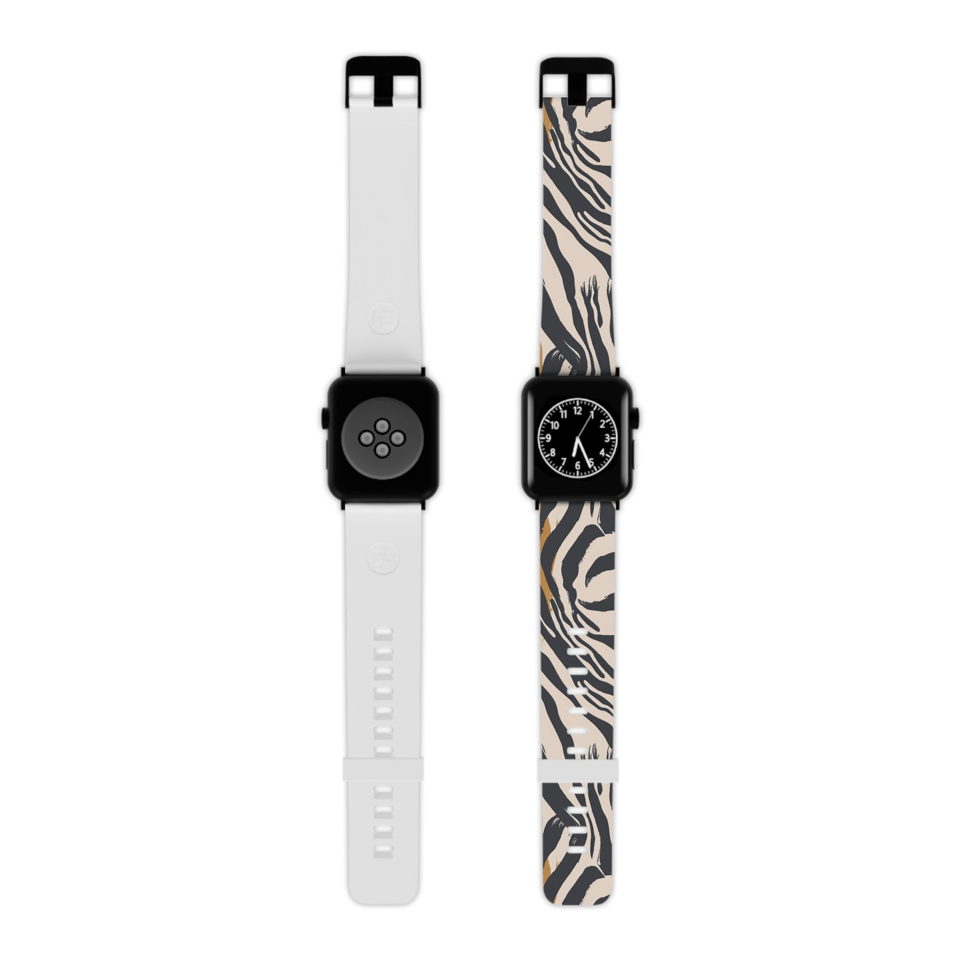 Beige Zebra Jungle Flats Watch Band for Apple Watch, Artsulli - Art is Long, Life is Short, Accessories, Size, 8'' × 0.75'' / 42 - 44 mm, Color, Black, , , 76657511132498