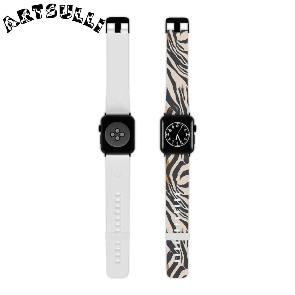 JAKKOUTTHEBXX Apple Watch with White and Zebra Print Interchangeable