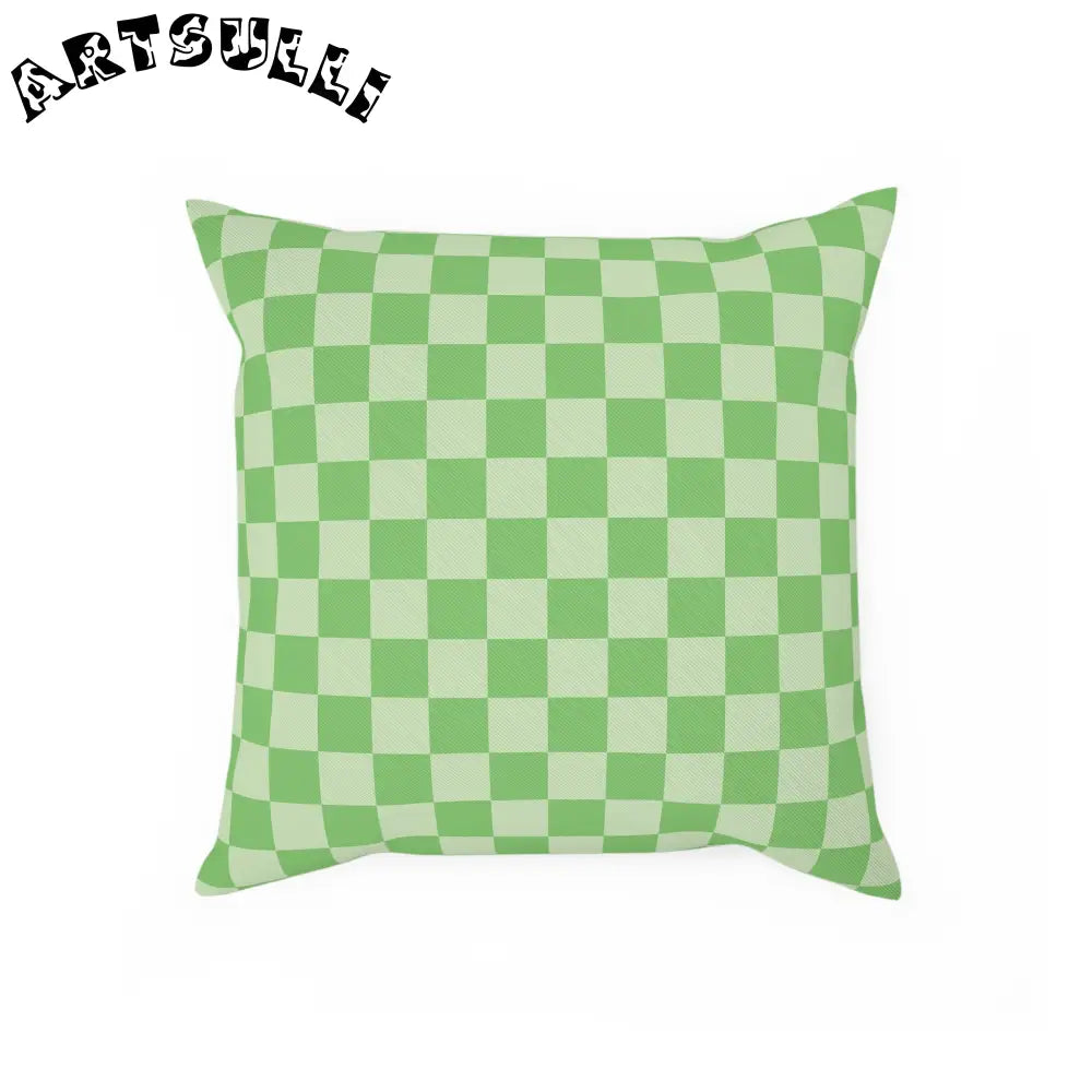 JAKKOUTTHEBXX Checkerboard Green Cushion JAKKOUTTHEBXX Artsulli