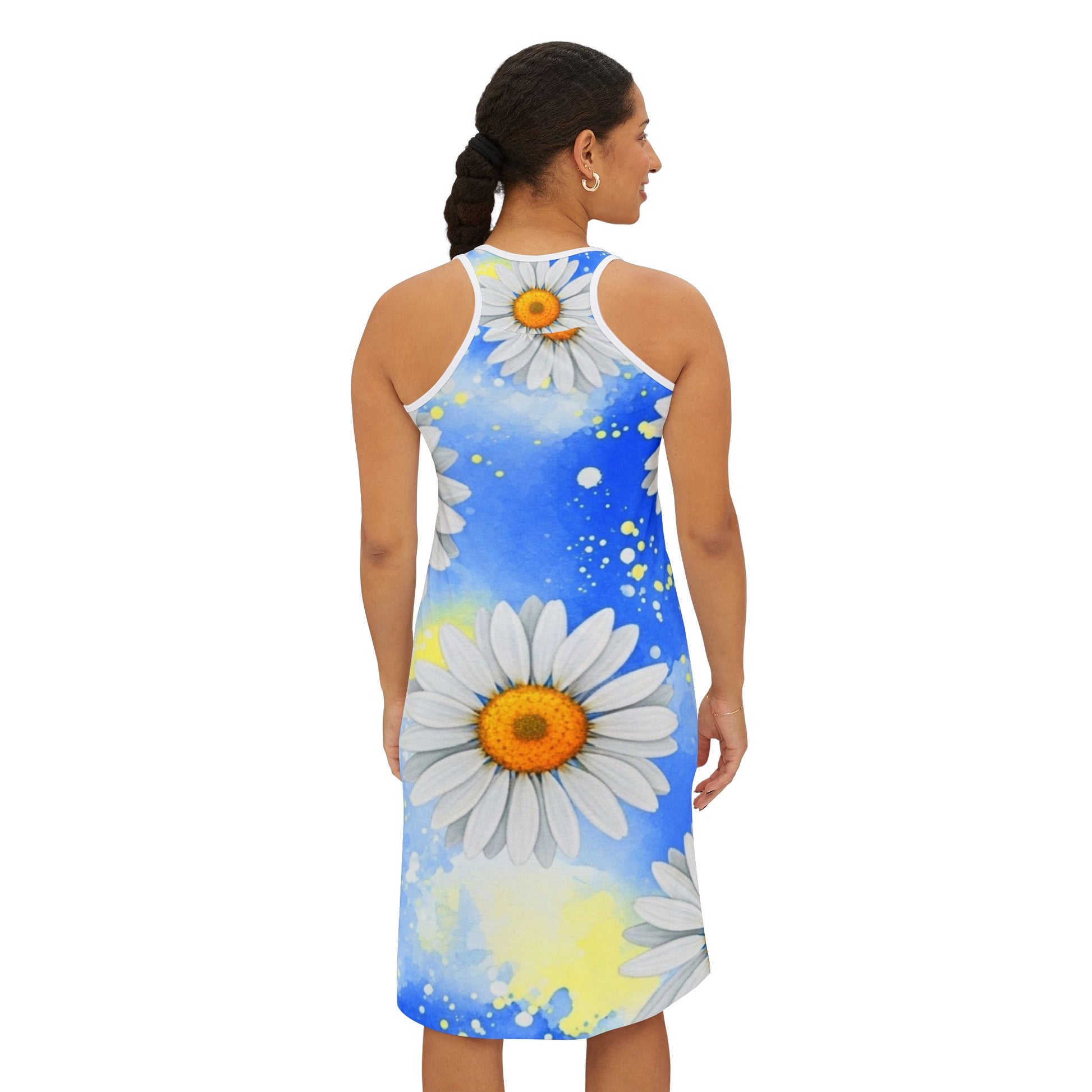 Daisies Women's Racerback Dress (AOP), Artsulli - Art is Long, Life is Short, Tank Top, , , , , , , 