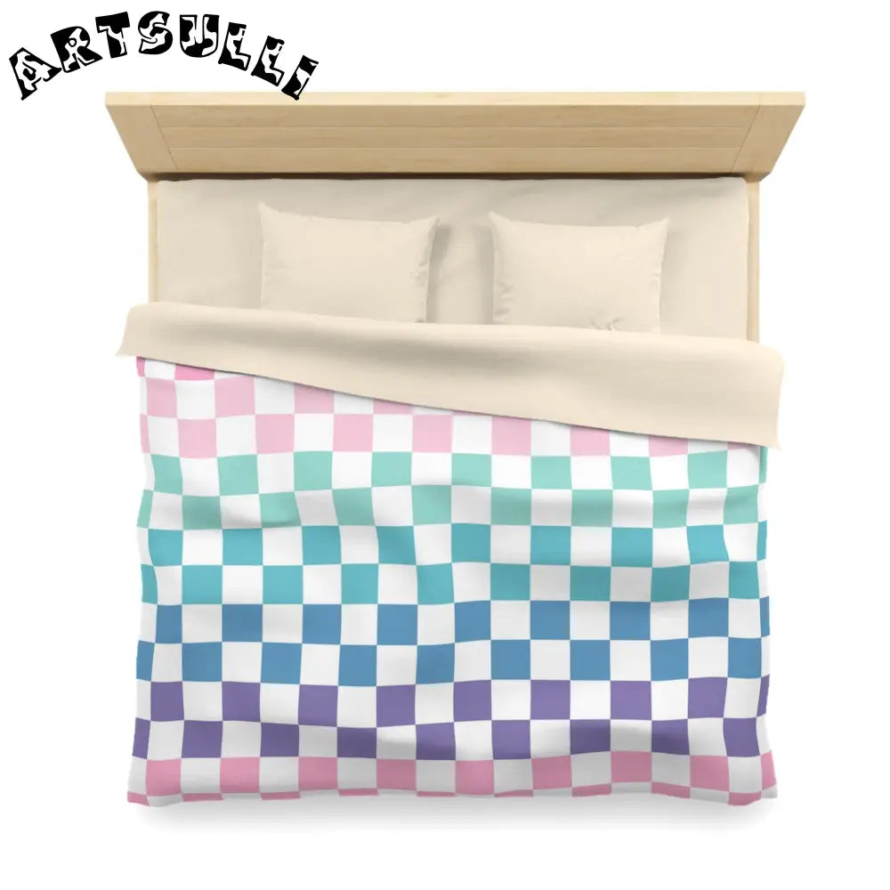JAKKOUTTHEBXX Vaporwave Rainbow Checkerboard Multi-Color Microfiber