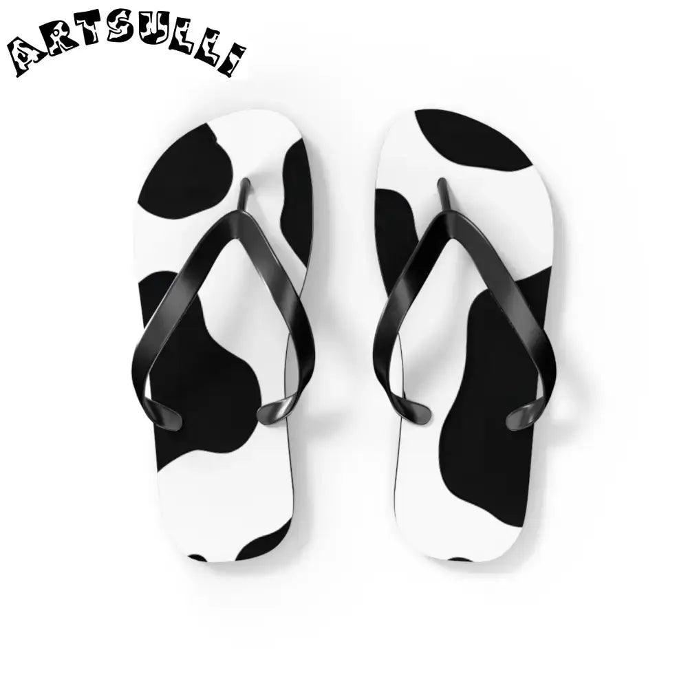 JAKKOUTTHEBXX Cow Print Illustration Printed Flip Flops 2025