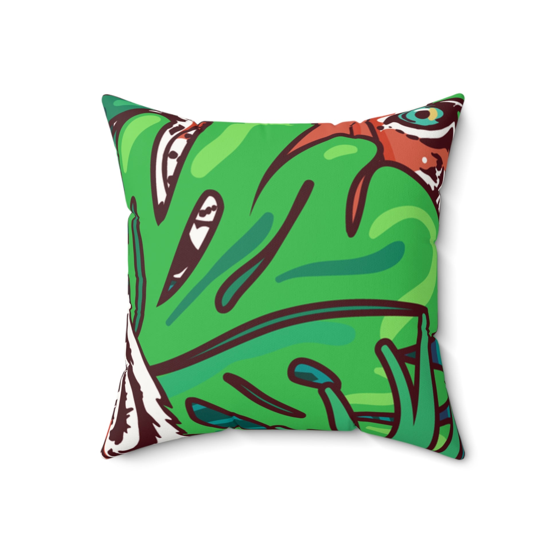 Tropical Jungle Tigers Blue and Green Faux Suede Square Pillow, Artsulli - Art is Long, Life is Short, Home Decor, Size, 18" × 18", , , , , 14283355204251