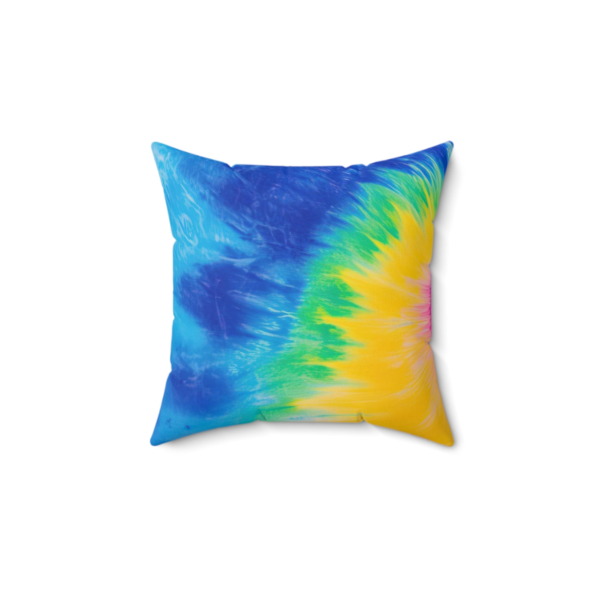 Psychedelic Tie Dye Spun Polyester Square Pillow, Artsulli - Art is Long, Life is Short, Home Decor, Size, 14" × 14", , , , , 29153308628133372480
