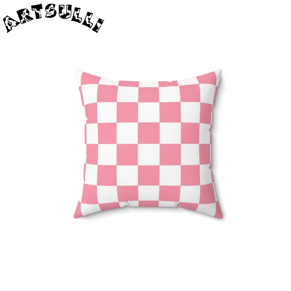 JAKKOUTTHEBXX Pink Checkerboard Throw Pillow 2025