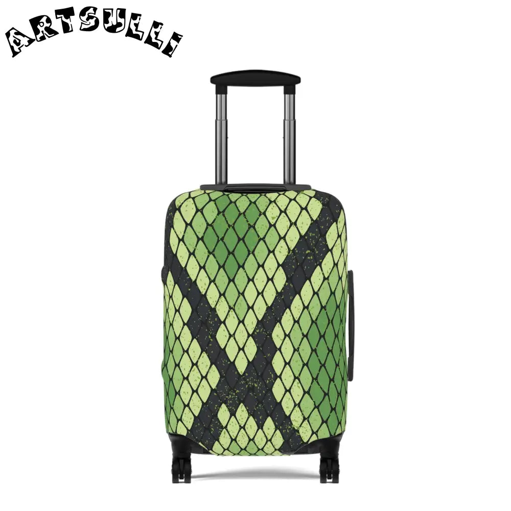 JAKKOUTTHEBXX Snake Skin Green and Black Luggage Cover JAKKOUTTHEBXX