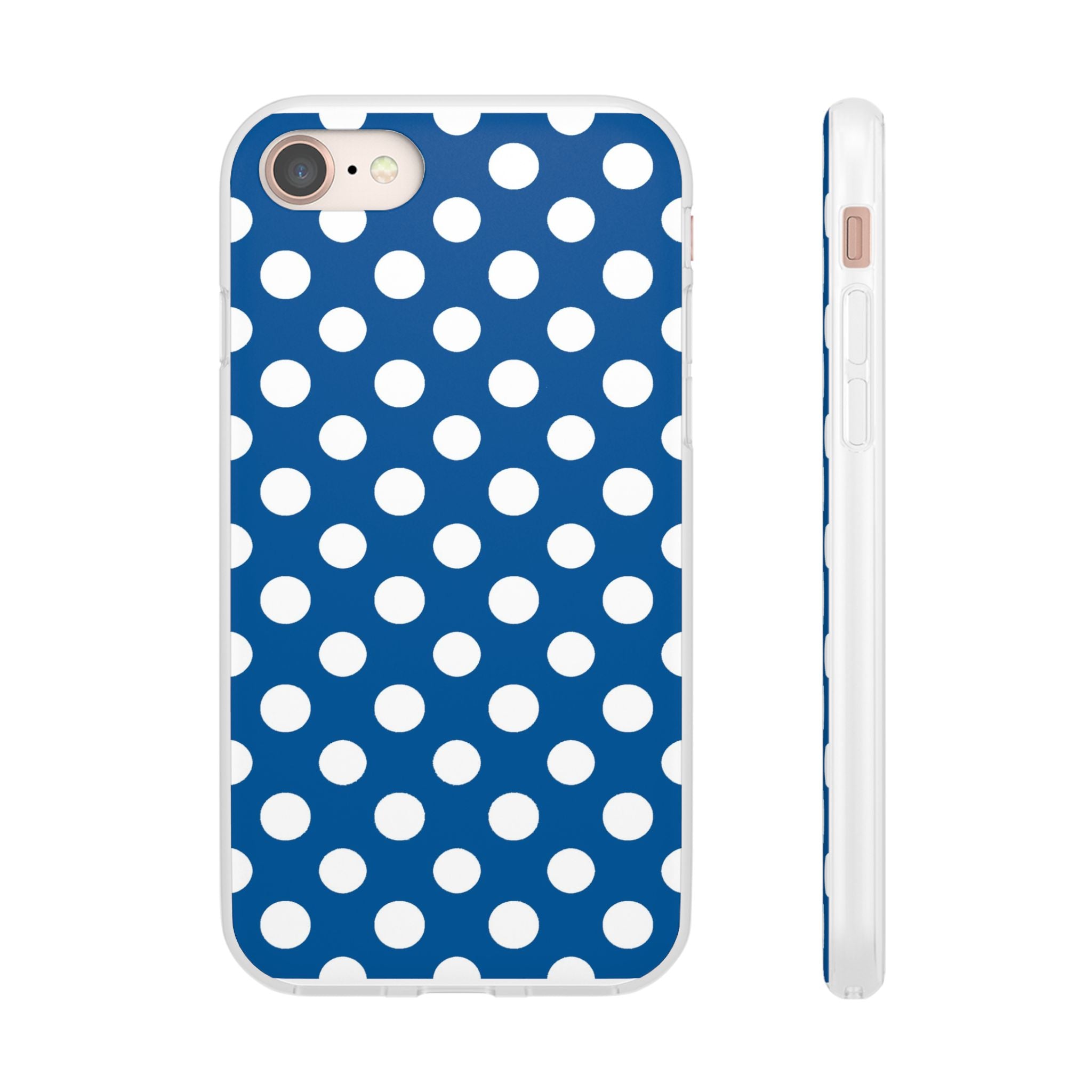 Blue and White Polka Dot iPhone Case, Artsulli - Art is Long, Life is Short, Phone Case, Size, iPhone 8, , , , , 30122975707554165329
