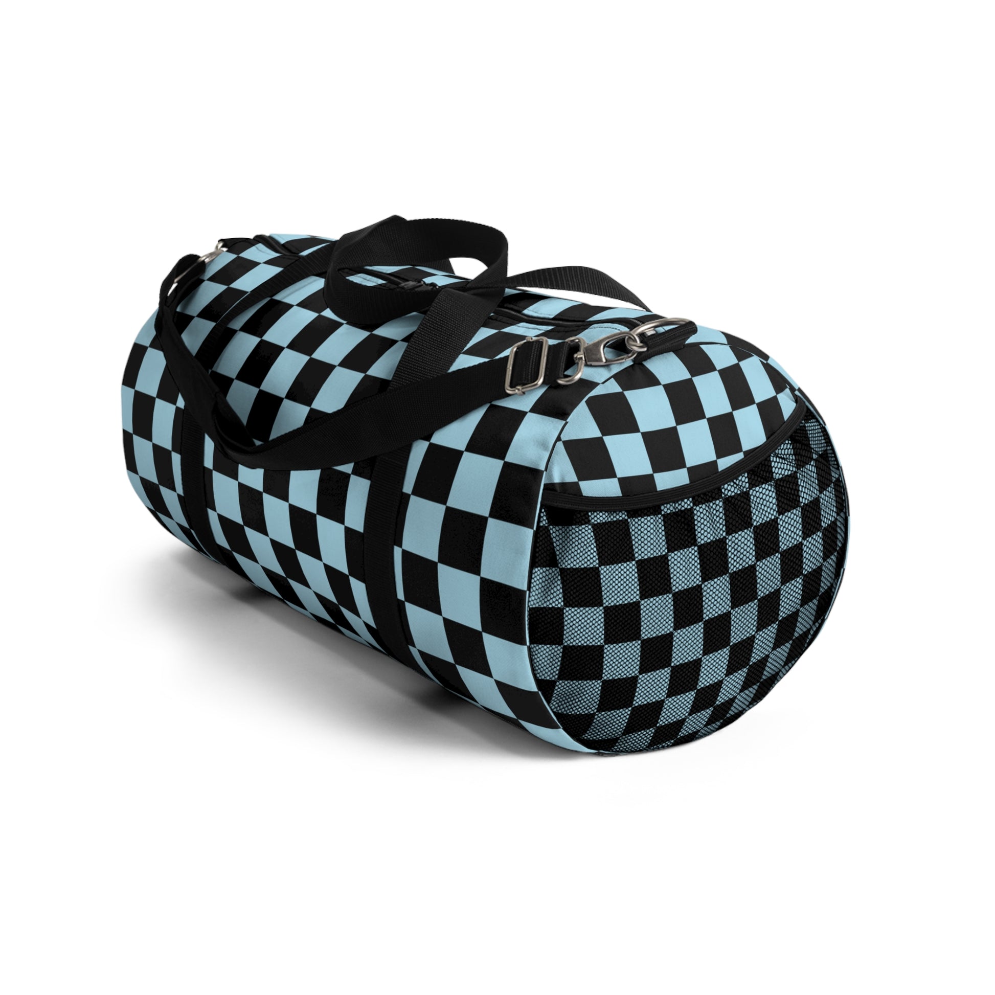 Checkerboard II Black and Blue Duffel Bag, Artsulli - Art is Long, Life is Short, Bags, , , , , , , 