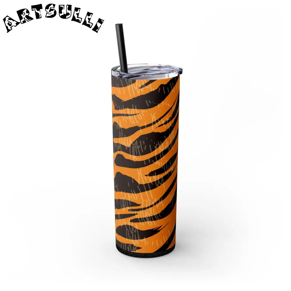 JAKKOUTTHEBXX Tiger Scratches Orange & Black Skinny Tumbler
