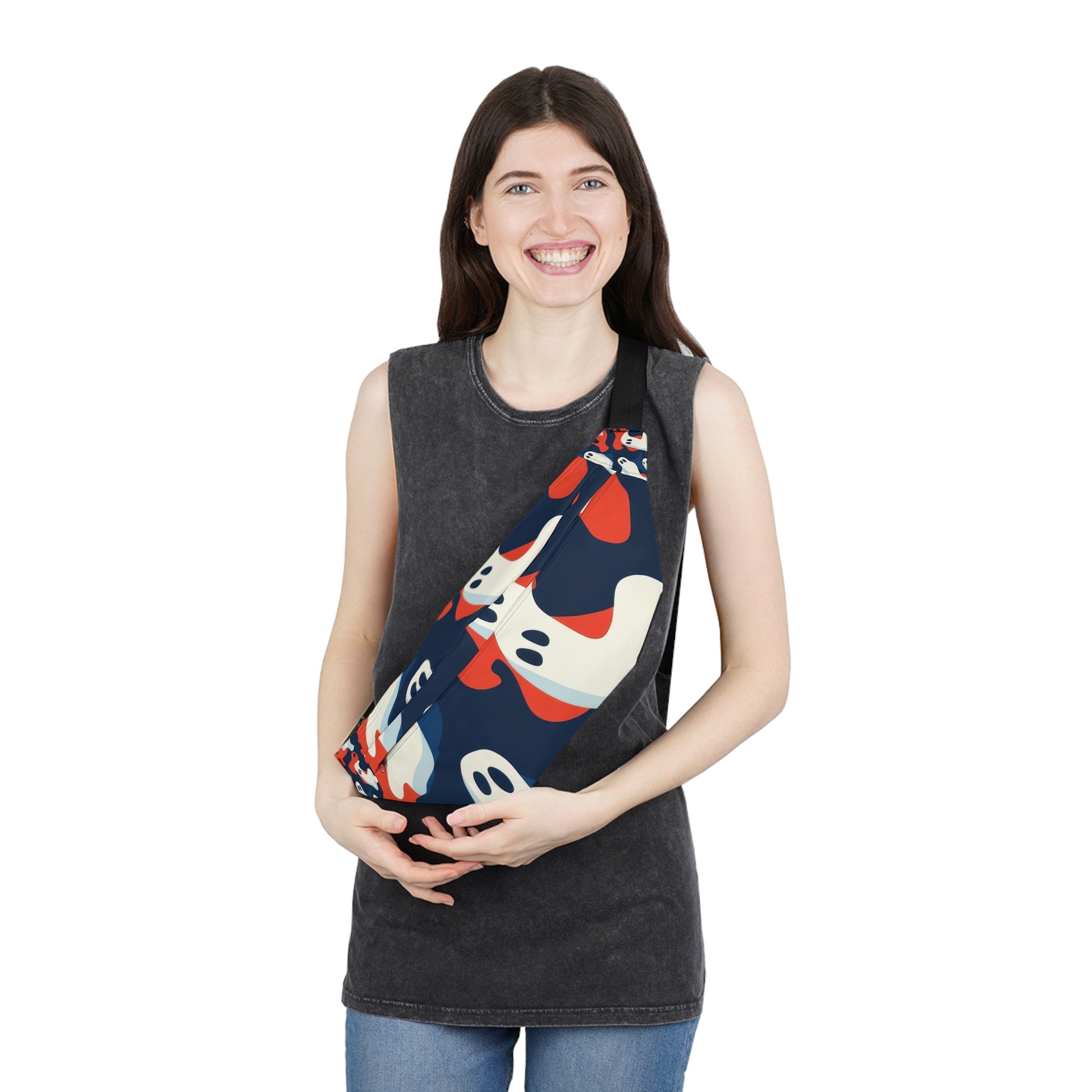 Camo Ghosts Large Fanny Pack, Artsulli - Art is Long, Life is Short, Bags, , , , , , , 