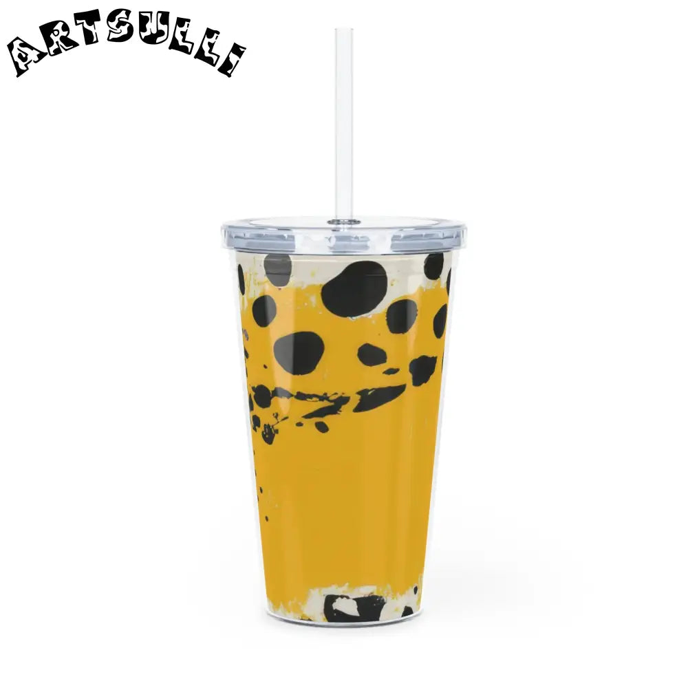 JAKKOUTTHEBXX Rae Zebra Rhapsody Plastic Tumbler with Straw