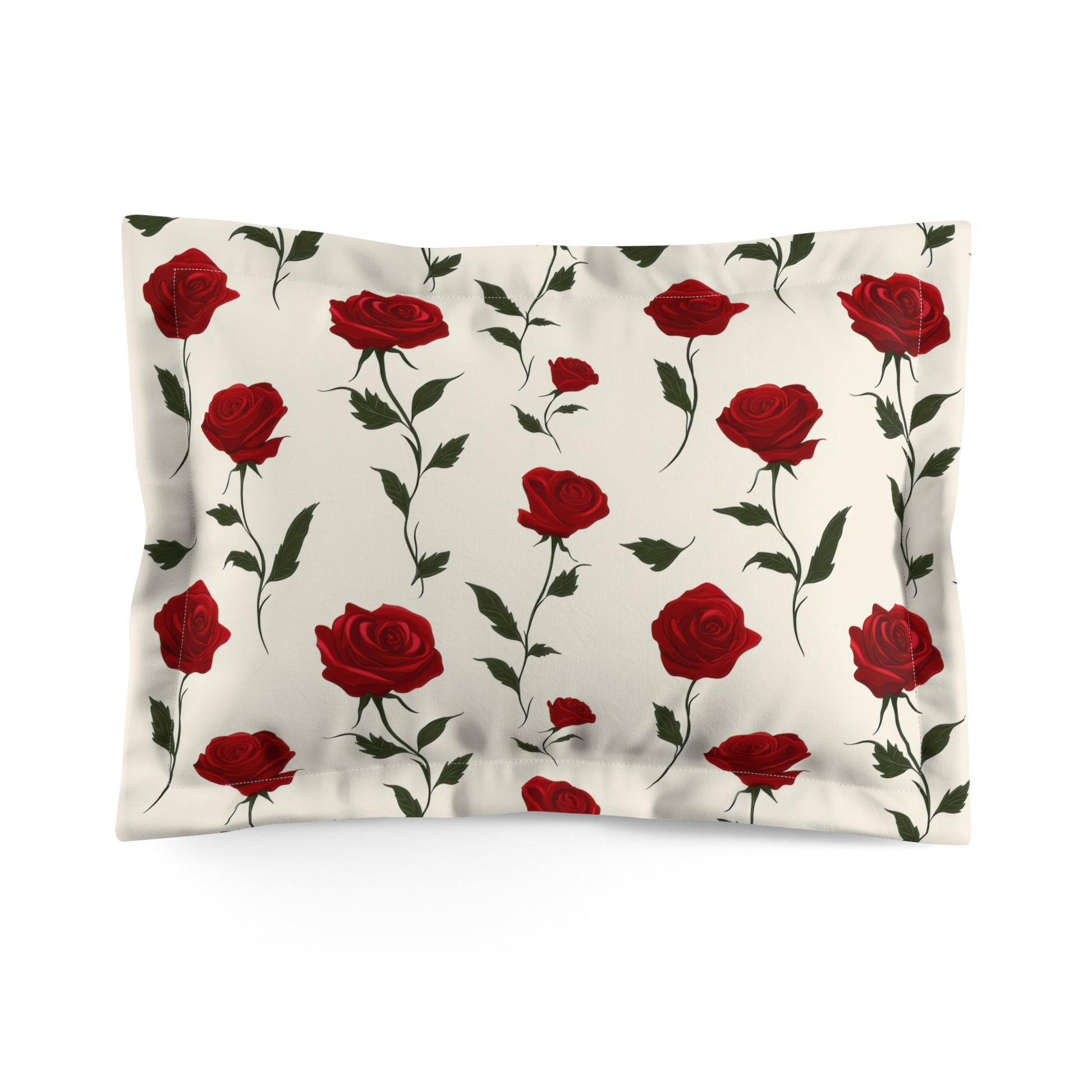 Red Roses Microfiber Pillow Sham, Artsulli - Art is Long, Life is Short, Home Decor, Size, Standard, , , , , 10484052520898
