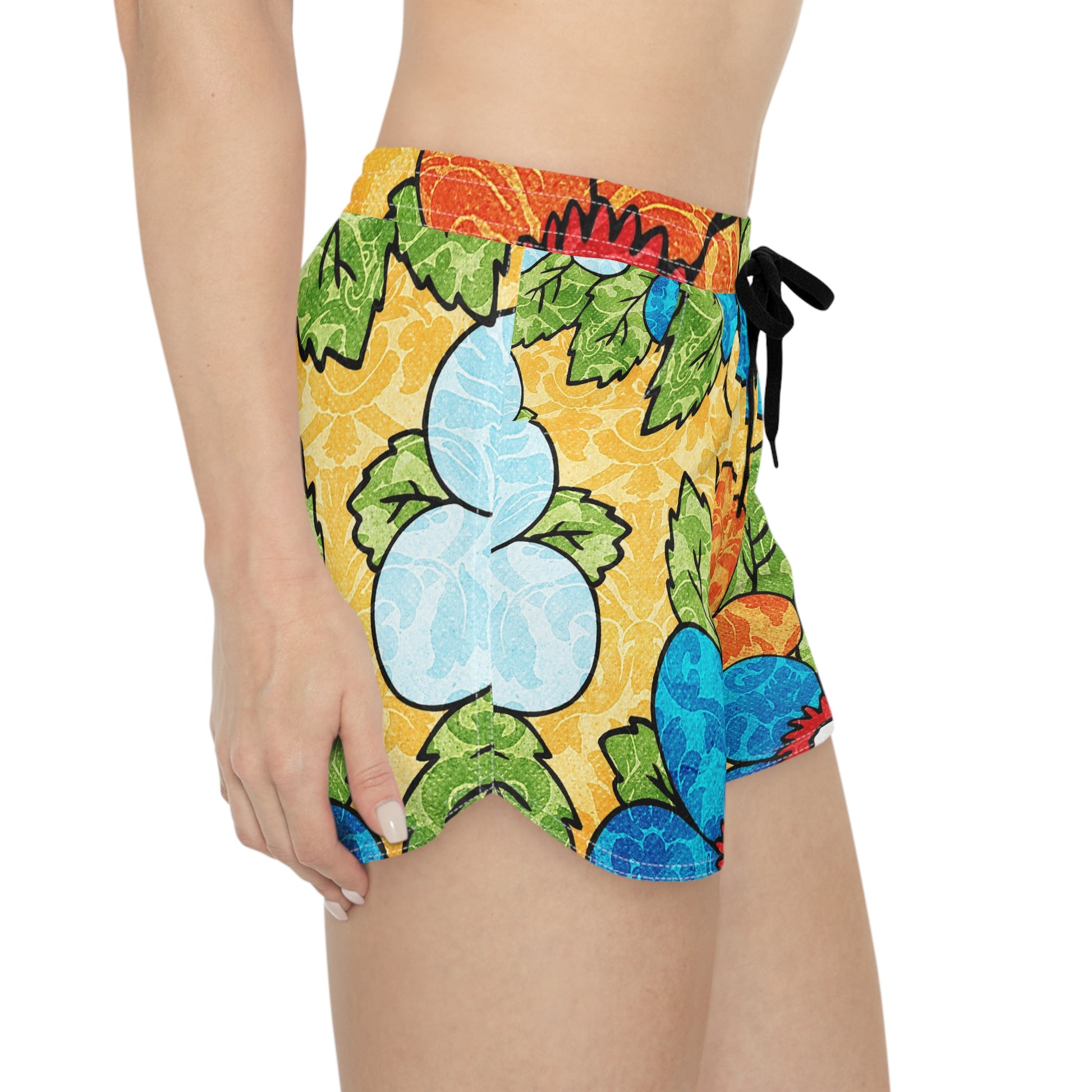 Groovy Yellow Floral Kl Women's Casual Shorts (AOP), Artsulli - Art is Long, Life is Short, All Over Prints, , , , , , , 