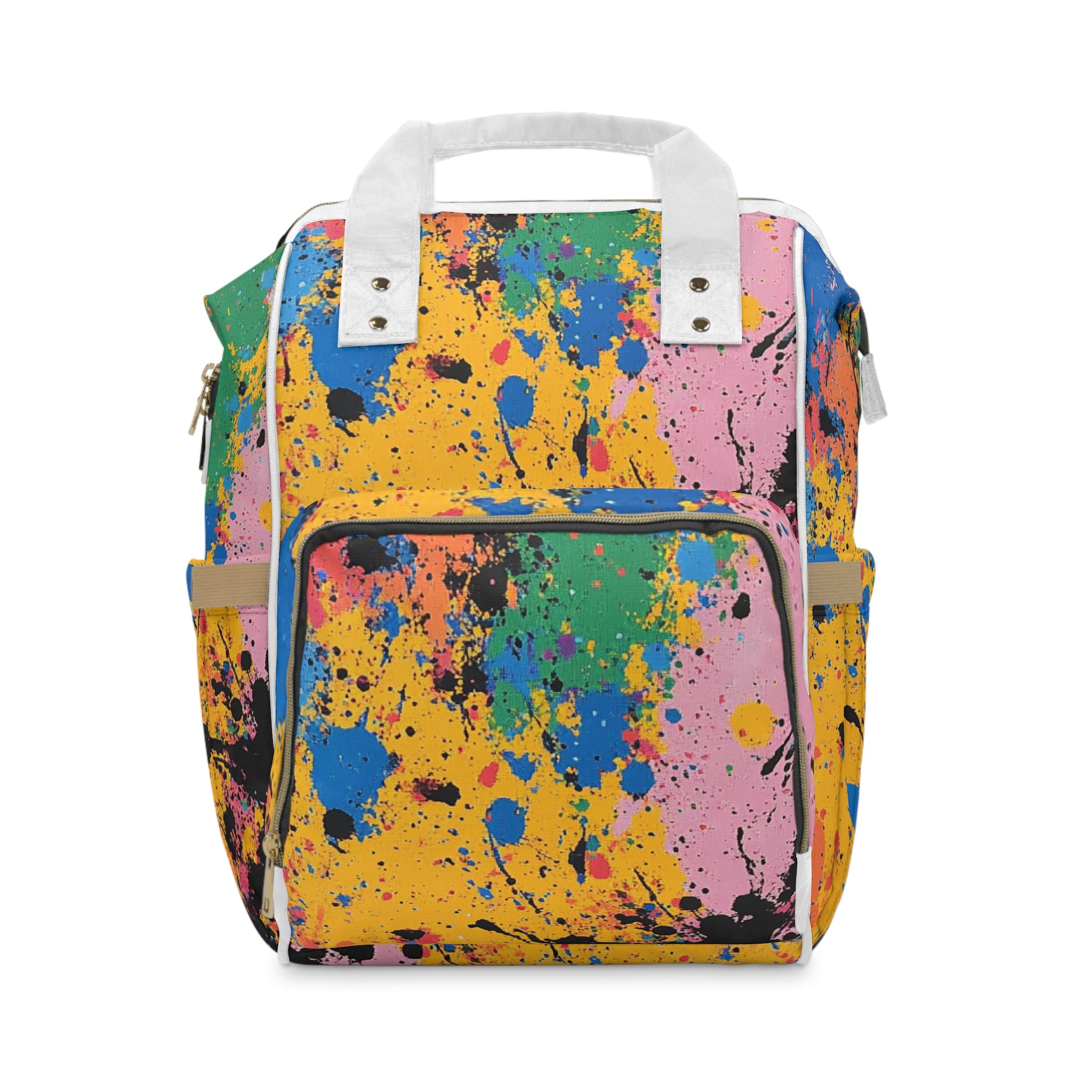 The Colors Of Paint Splatter Multifunctional Diaper Backpack, Artsulli - Art is Long, Life is Short, Bags, Size, 15.0" × 10.8" × 6.7'', , , , , 12608673220769